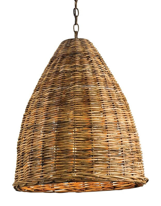 Currey & Company 24" Basket Pendant in Natural