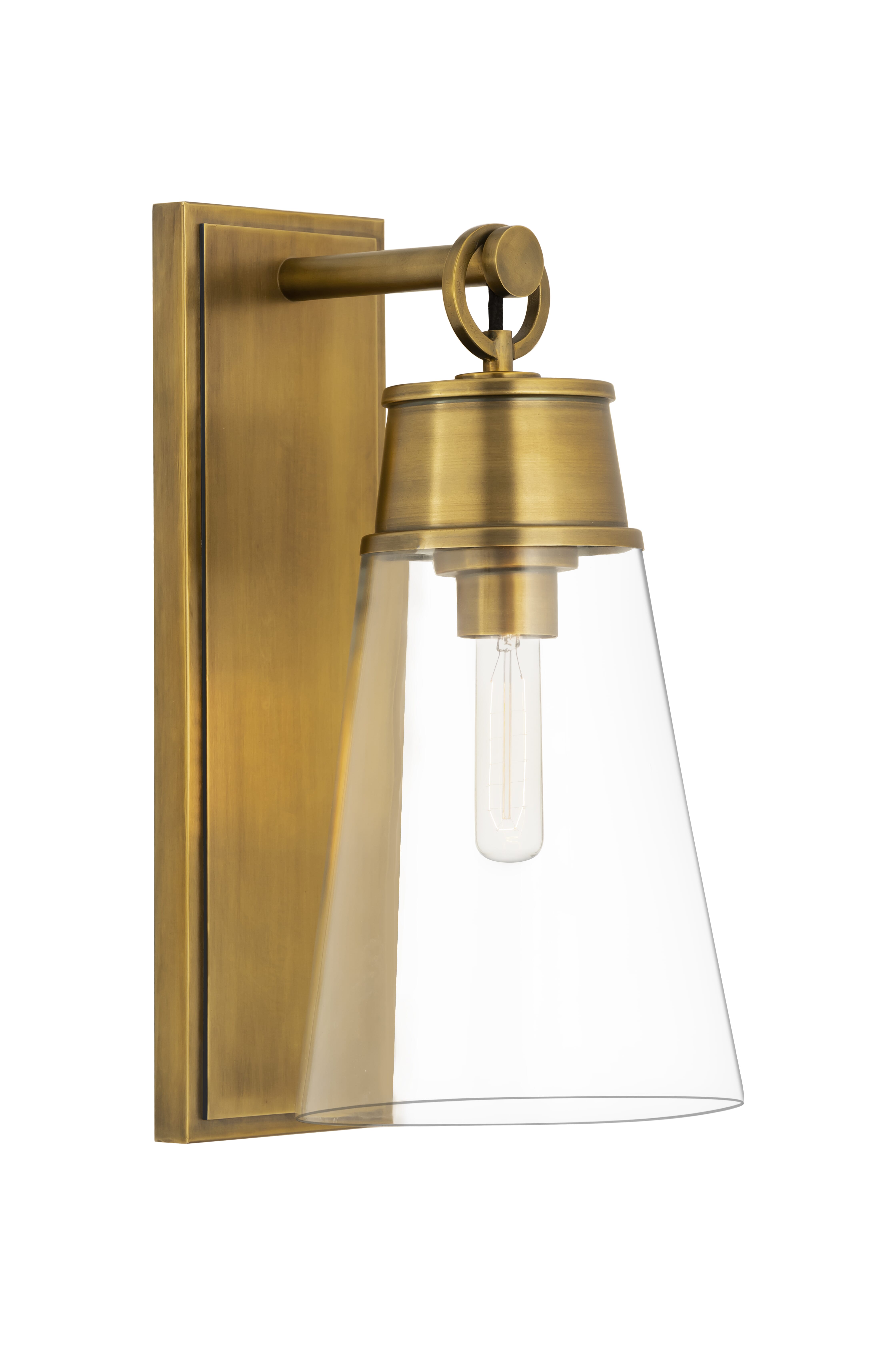 Wentworth 1-Light Wall Sconce In Rubbed Brass