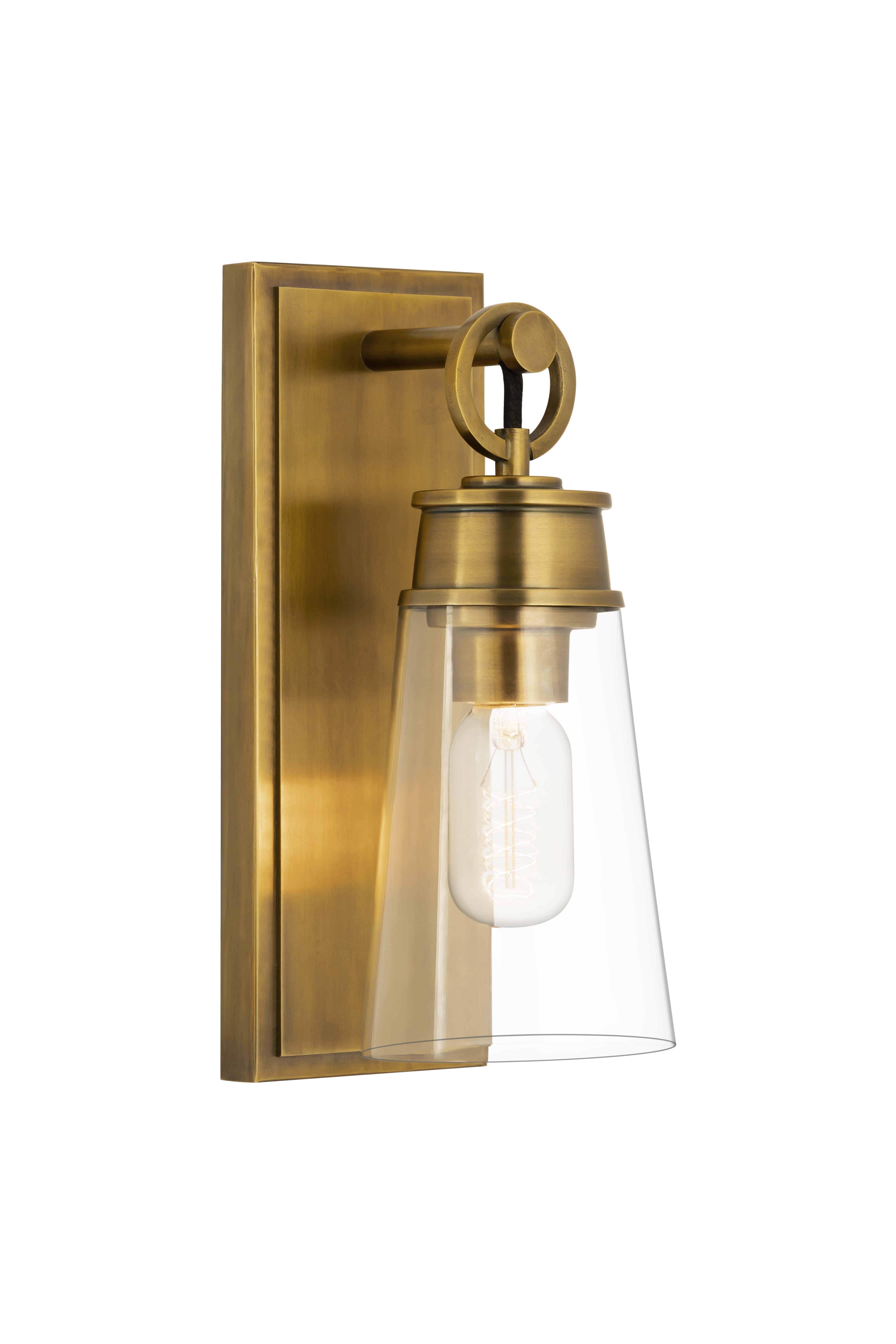 Wentworth 1-Light Wall Sconce In Rubbed Brass