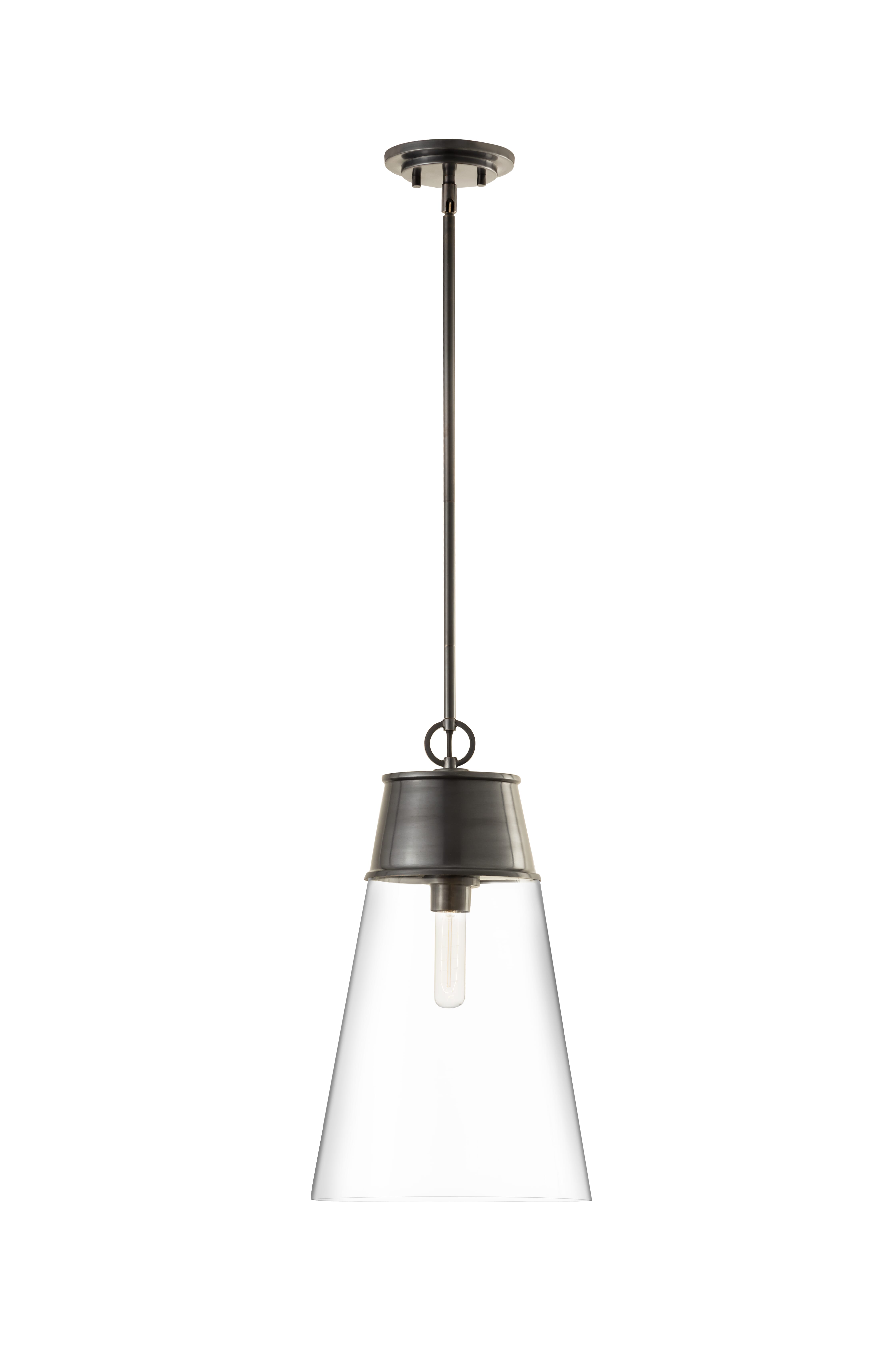 Wentworth 1-Light Pendant Light In Plated Bronze