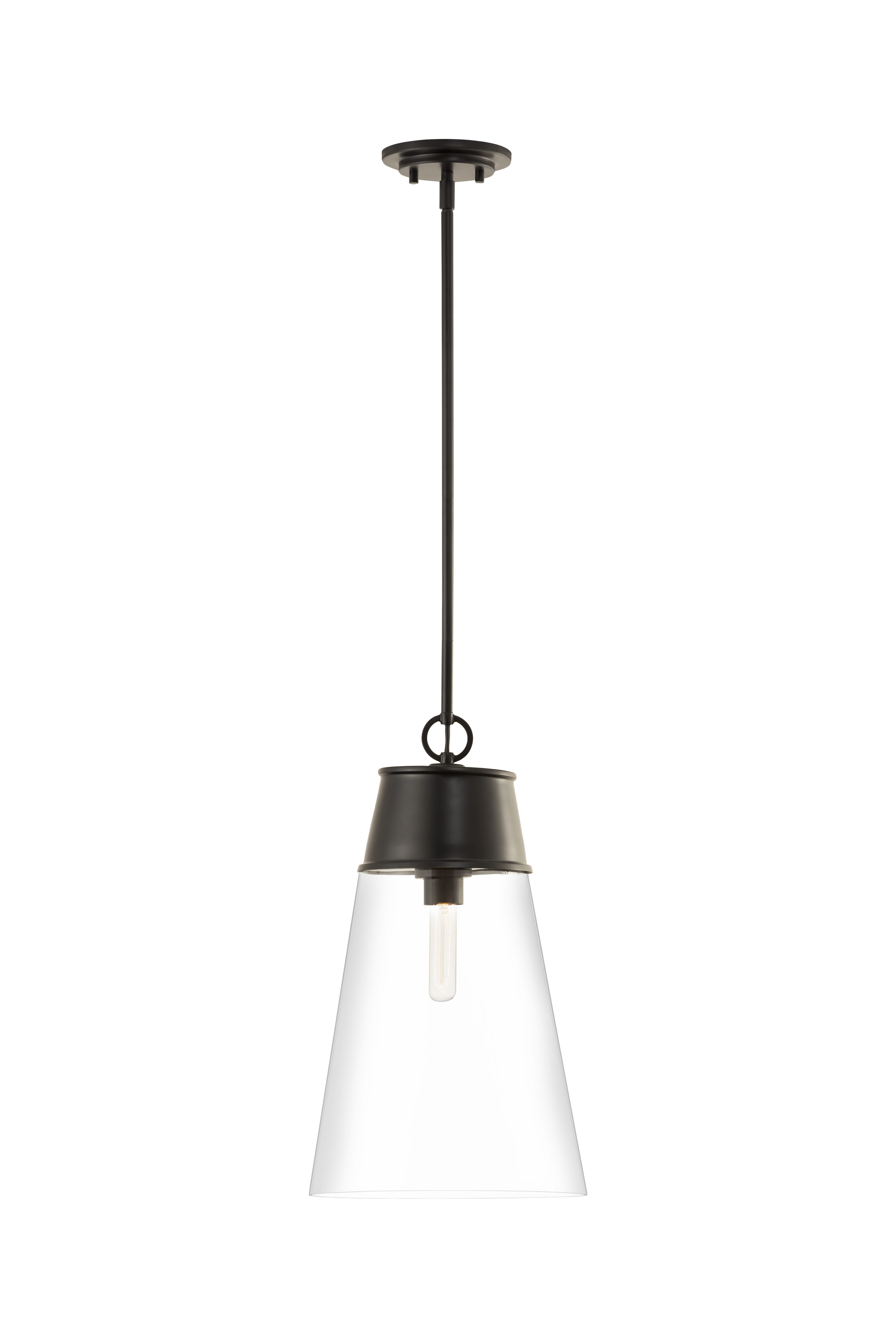 Wentworth 1-Light Pendant Light In Matte Black