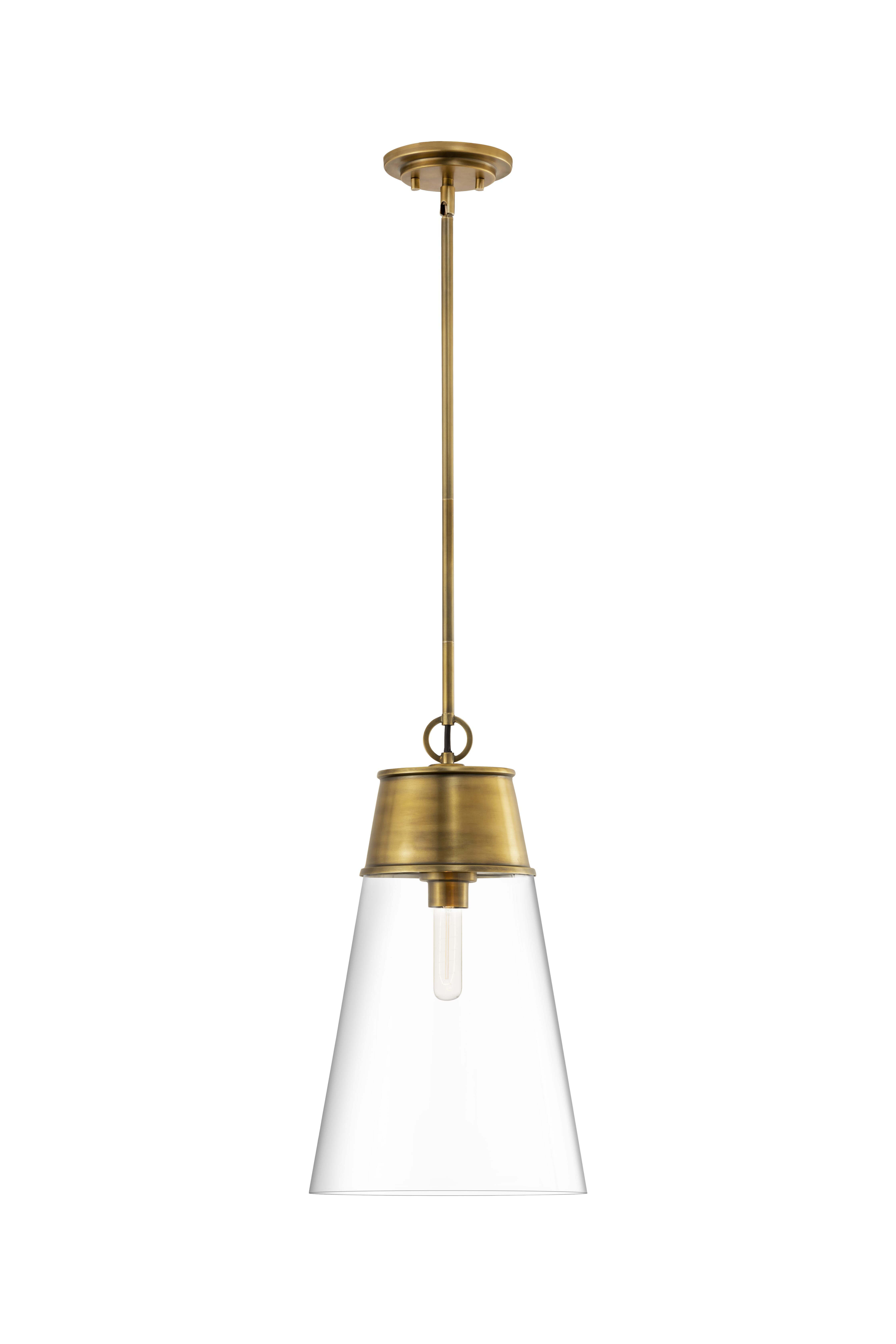 Wentworth 1-Light Pendant Light In Rubbed Brass