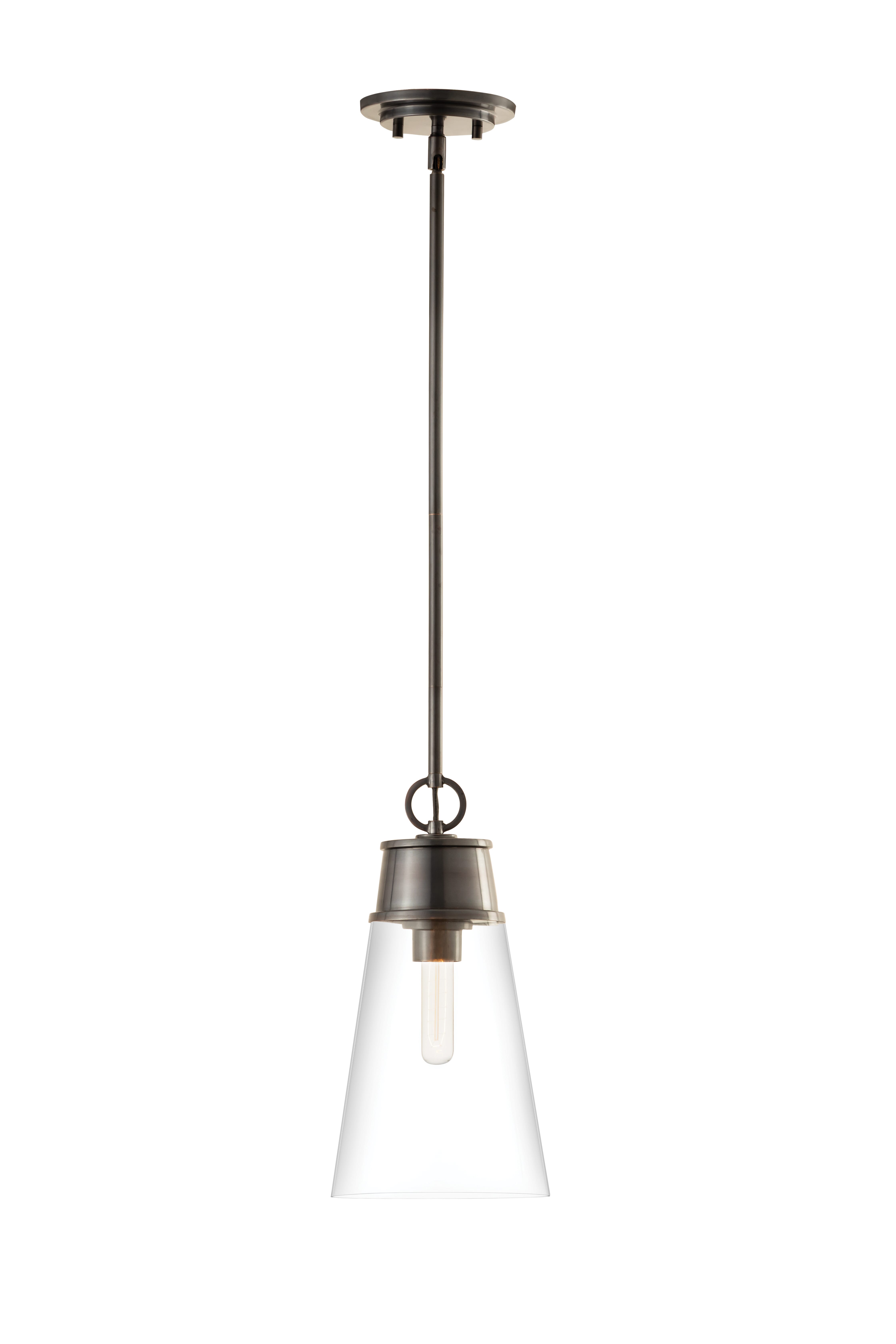 Wentworth 1-Light Pendant Light In Plated Bronze