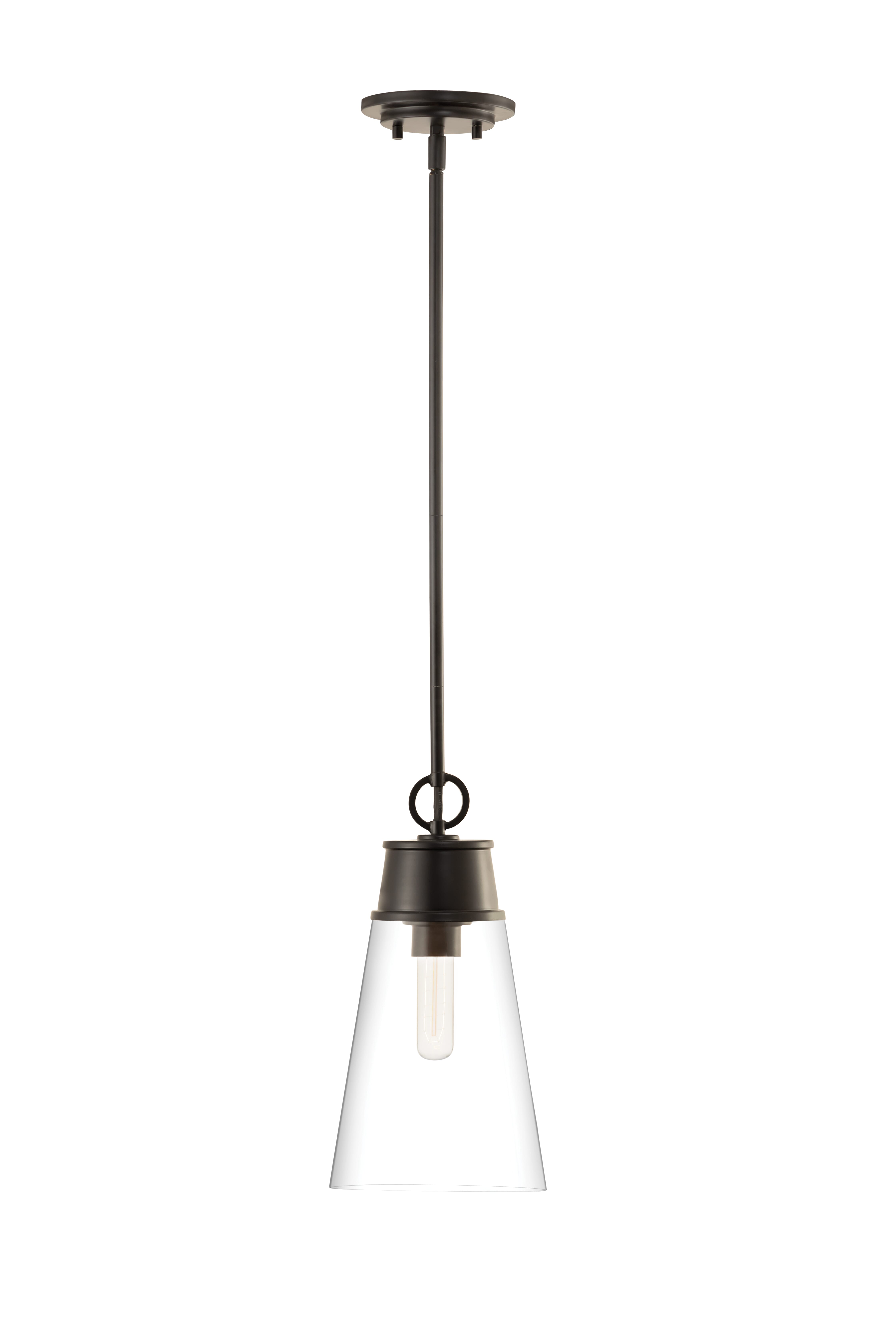 Wentworth 1-Light Pendant Light In Matte Black