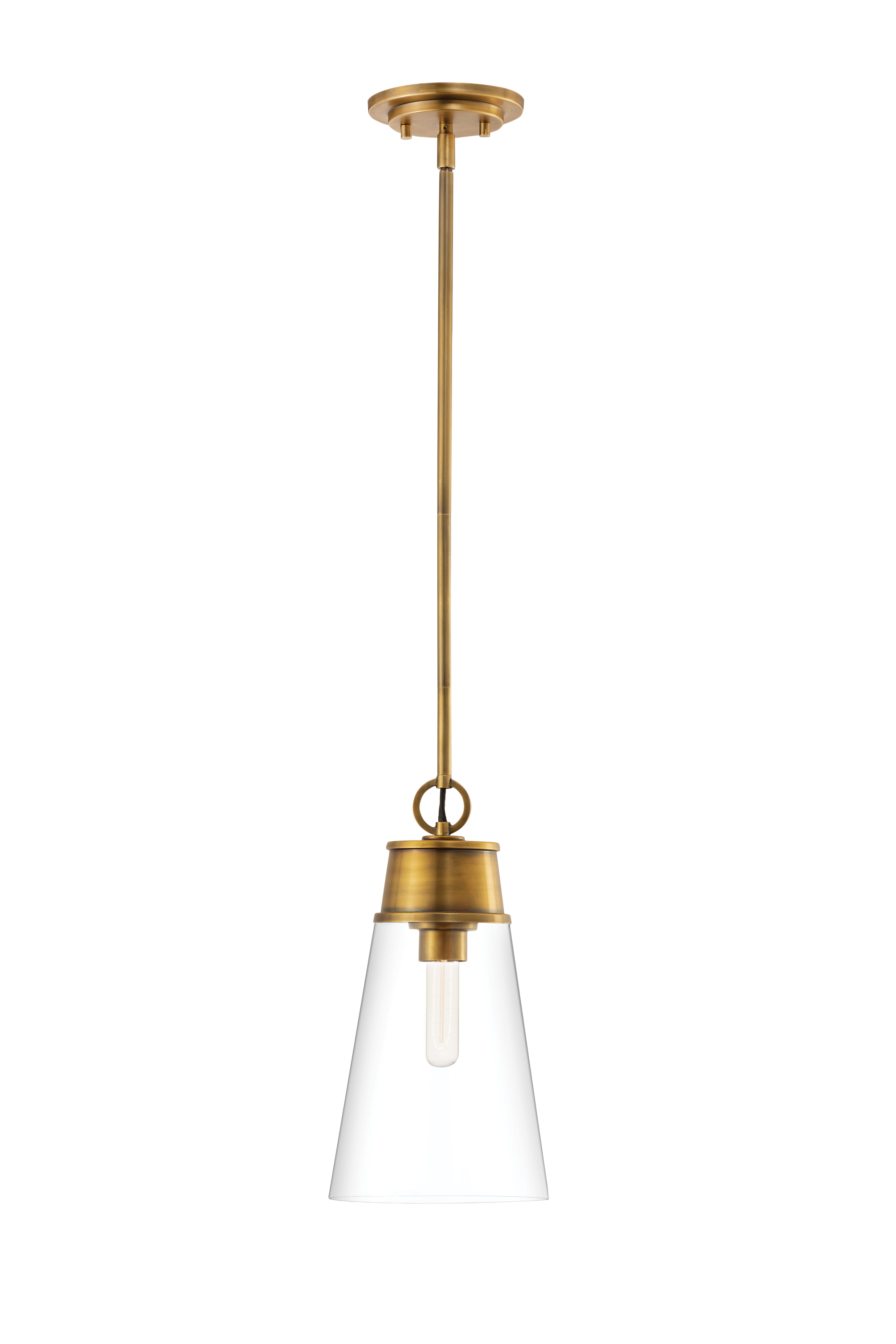 Wentworth 1-Light Pendant Light In Rubbed Brass