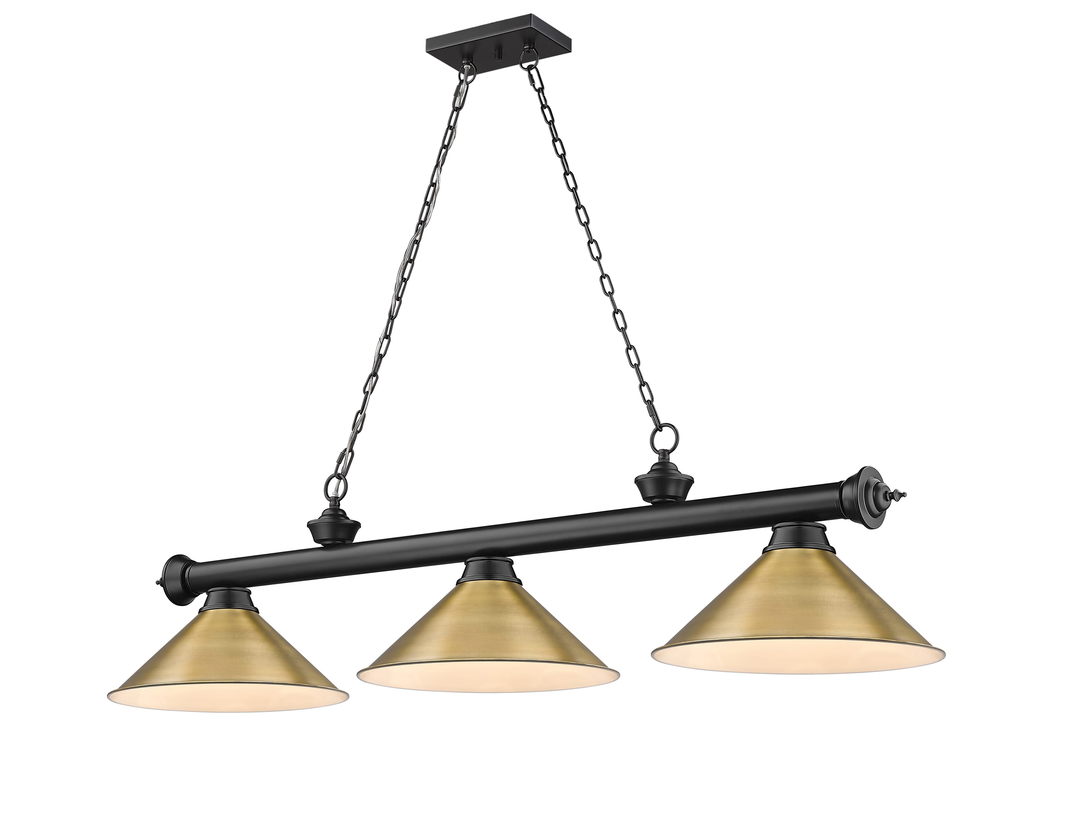 Cordon 3-Light Linear Pendant Light In Matte Black -  Z-Lite, 2306-3MB-RB15