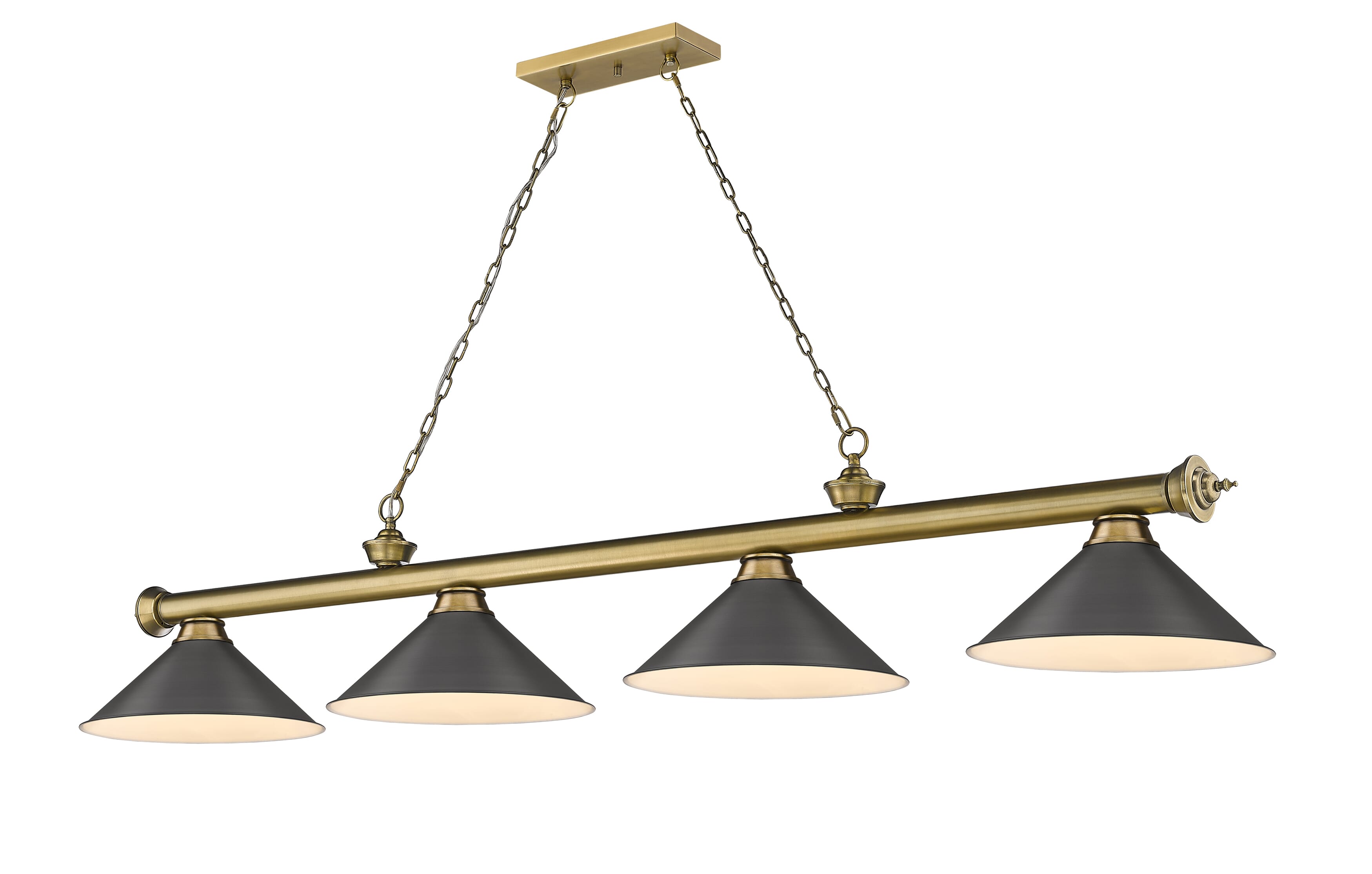 Cordon 4-Light Linear Pendant Light In Rubbed Brass -  Z-Lite, 2306-4RB-BRZ15