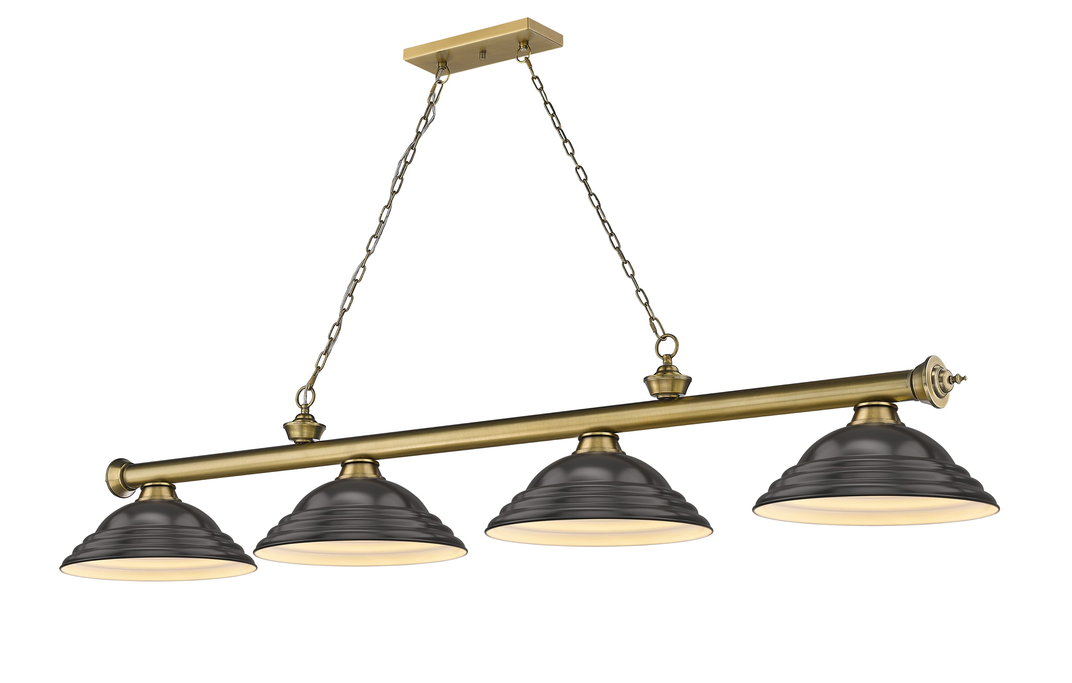 Cordon 4-Light Linear Pendant Light In Rubbed Brass -  Z-Lite, 2306-4RB-SBRZ