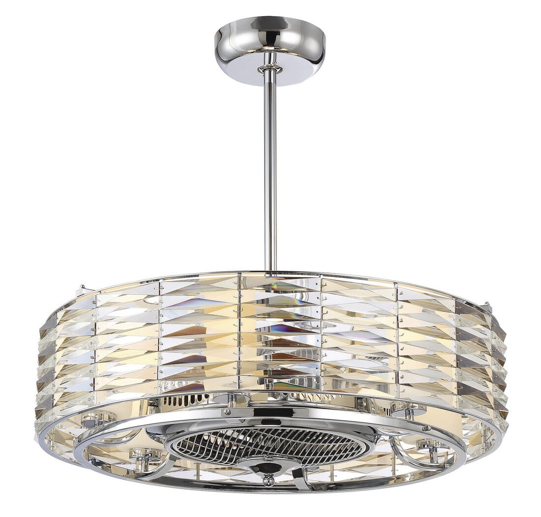 Savoy House Taurus 6-Light Air Ionizing Fandelier in Polished Chrome