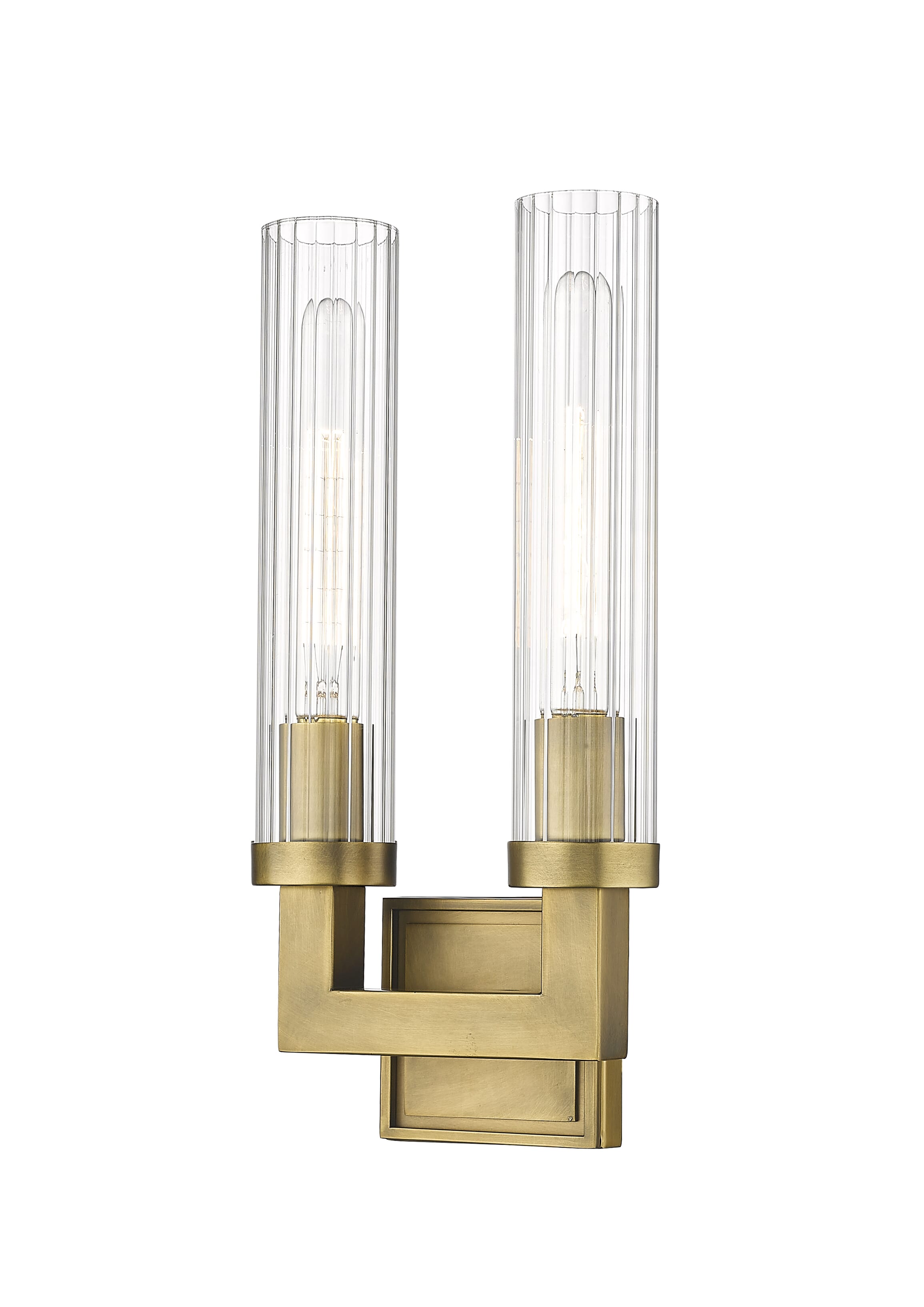 Beau 2-Light Wall Sconce In Rubbed Brass