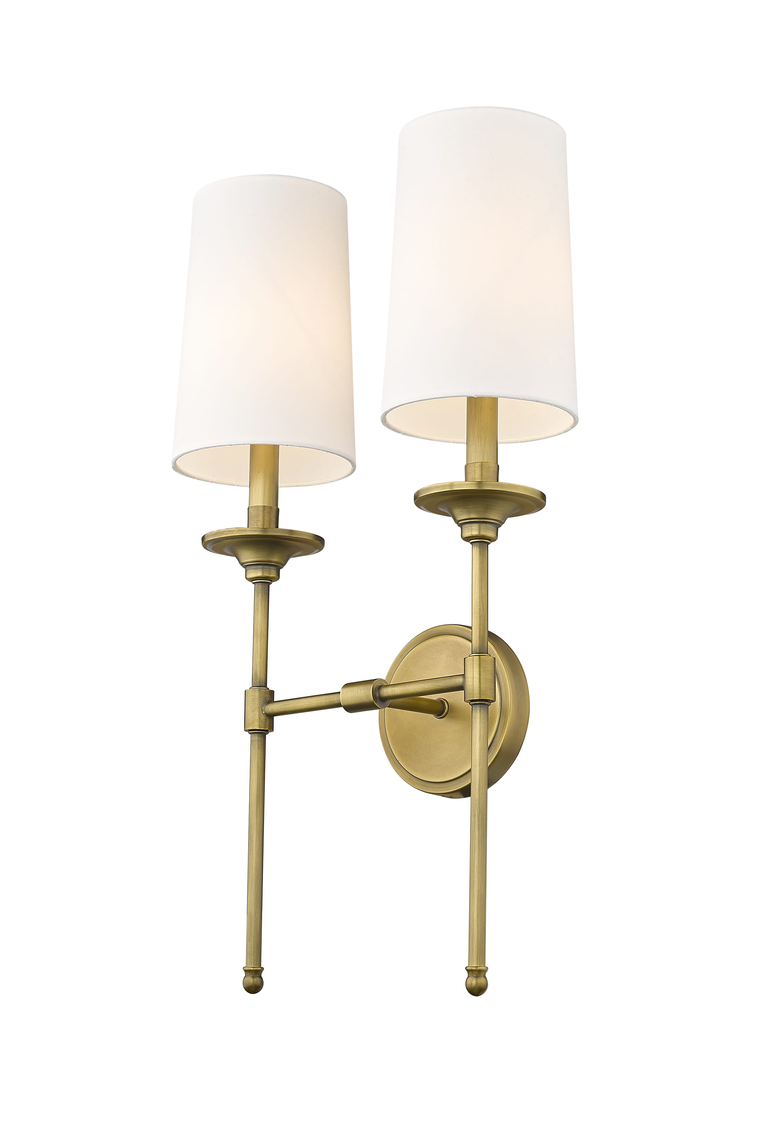 Emily 2-Light Wall Sconce In Rubbed Brass