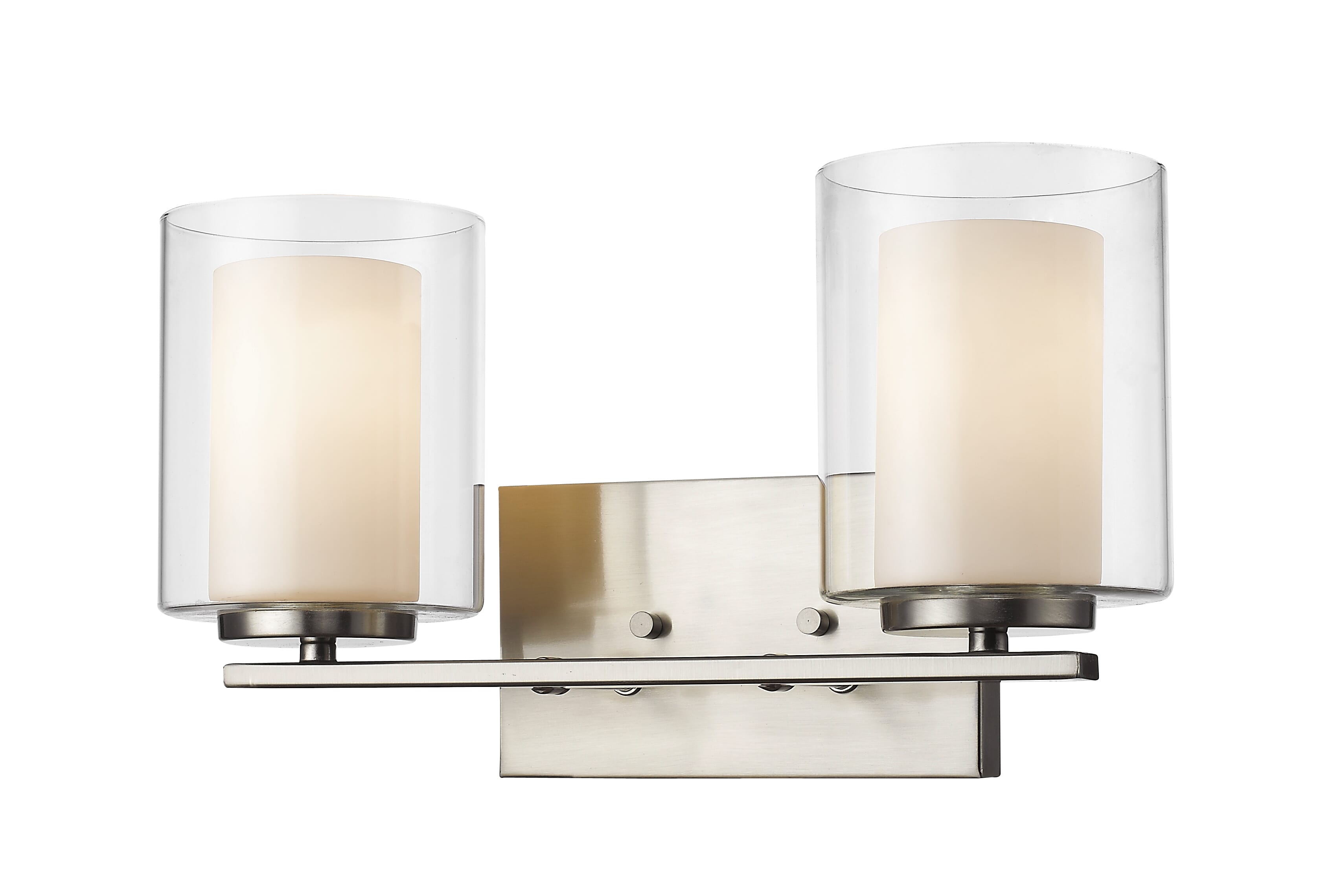 Willow 2-Light Bathroom Vanity Light In Brushed Nickel