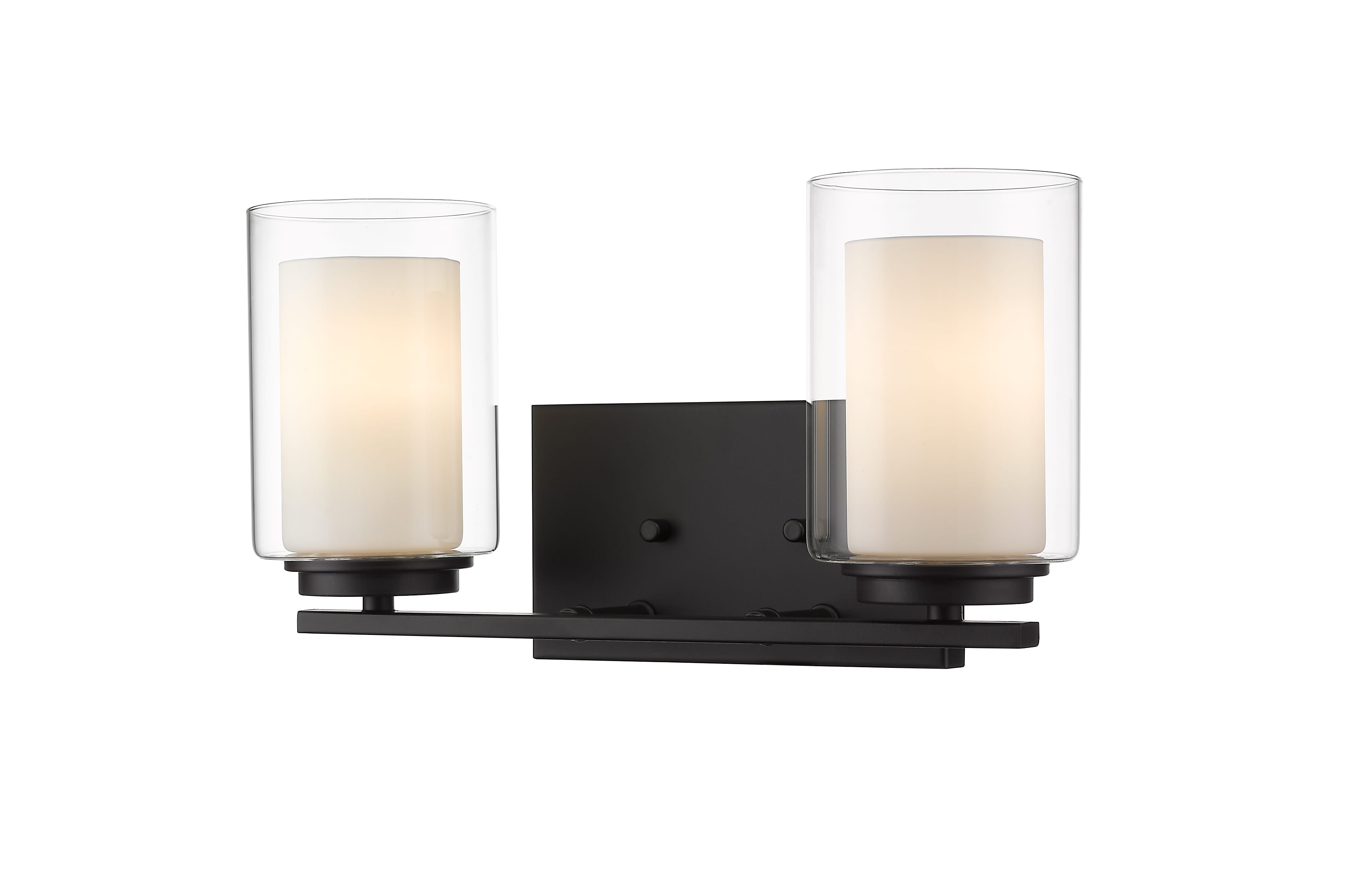 Willow 2-Light Bathroom Vanity Light In Matte Black