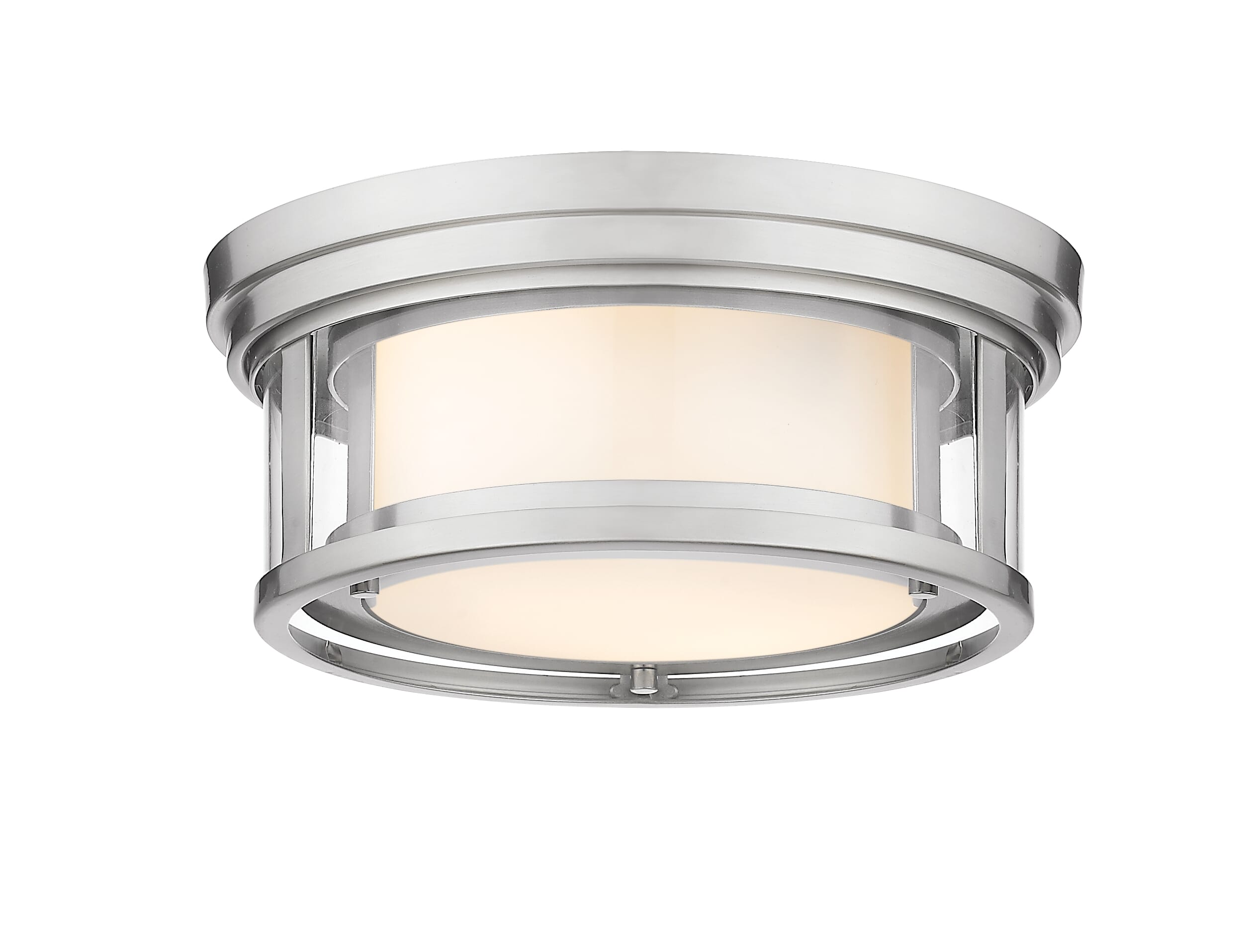 Willow 2-Light Flush Mount Ceiling Light In Brushed Nickel