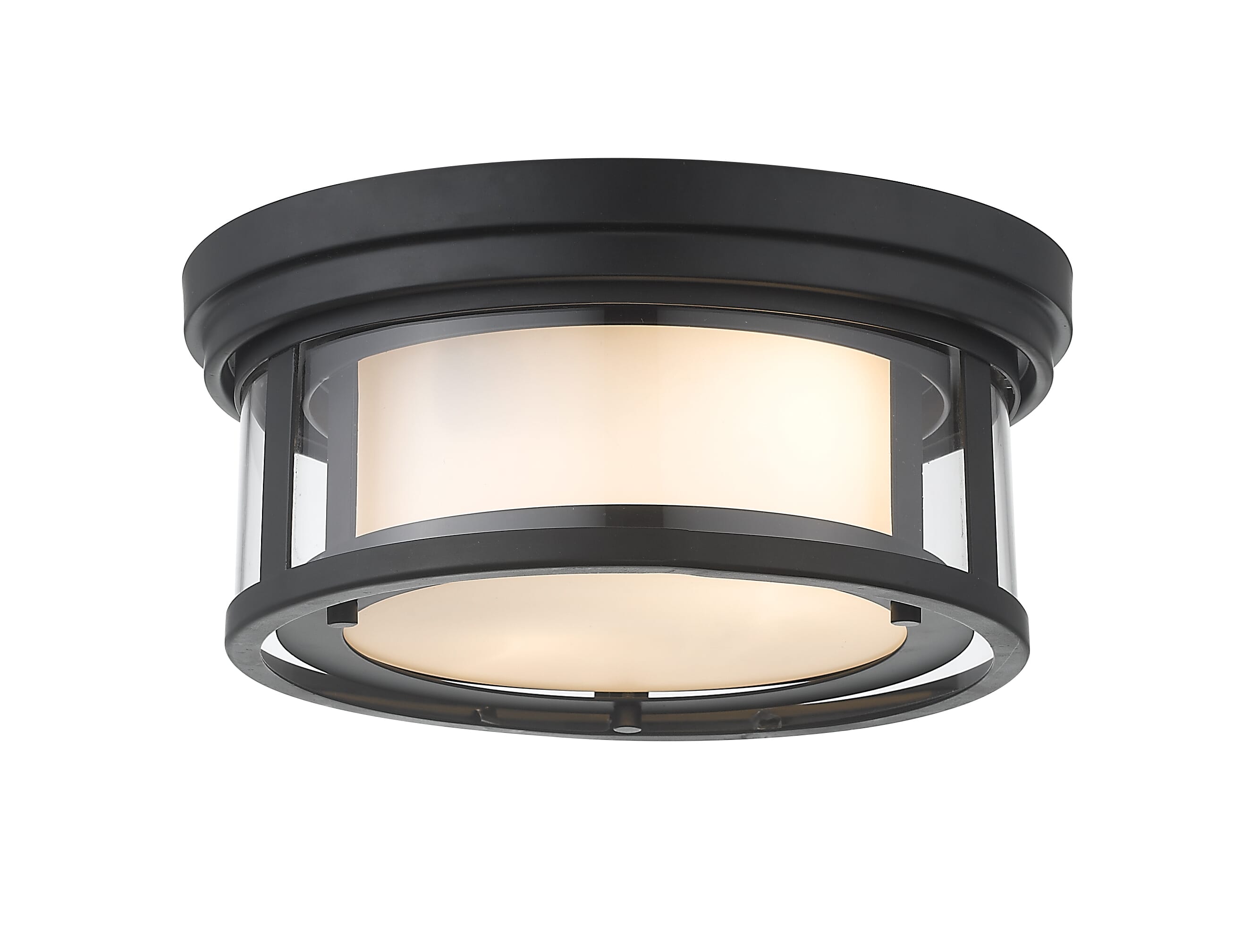 Willow 2-Light Flush Mount Ceiling Light In Matte Black