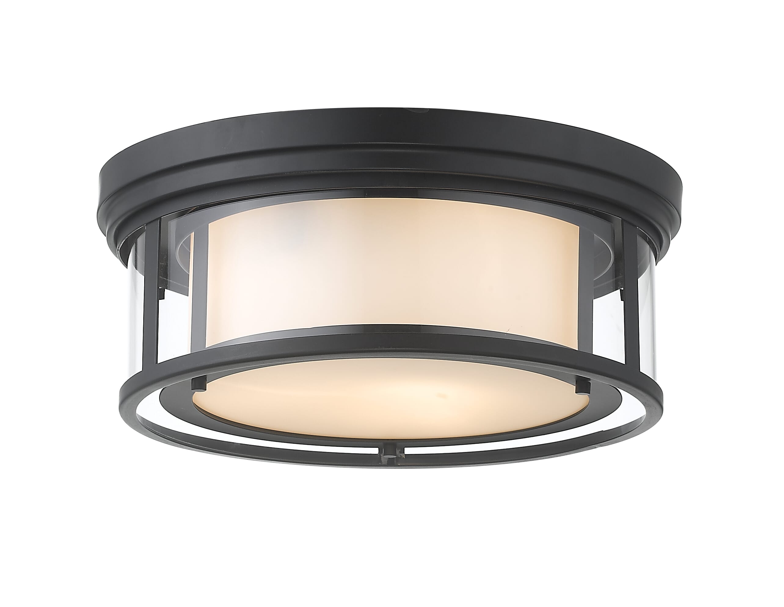 Willow 3-Light Flush Mount Ceiling Light In Matte Black