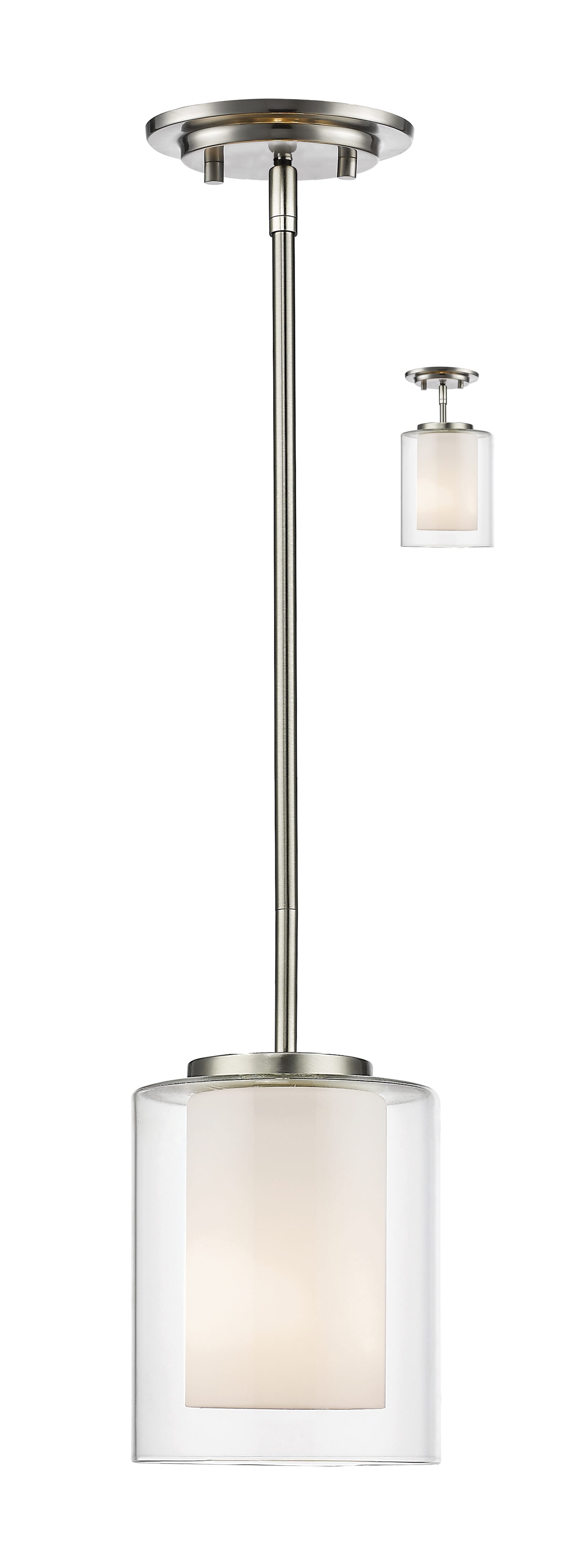 Willow 1-Light Mini Pendant Light In Brushed Nickel