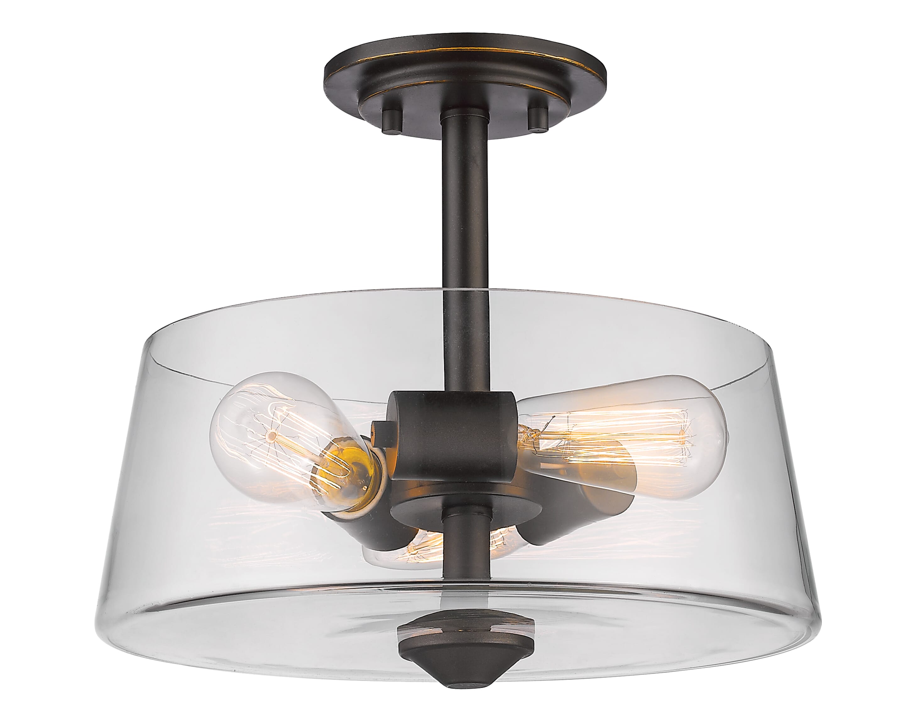 Annora 3-Light Semi Flush Mount Ceiling Light In Olde Bronze -  Z-Lite, 428SF3-OB