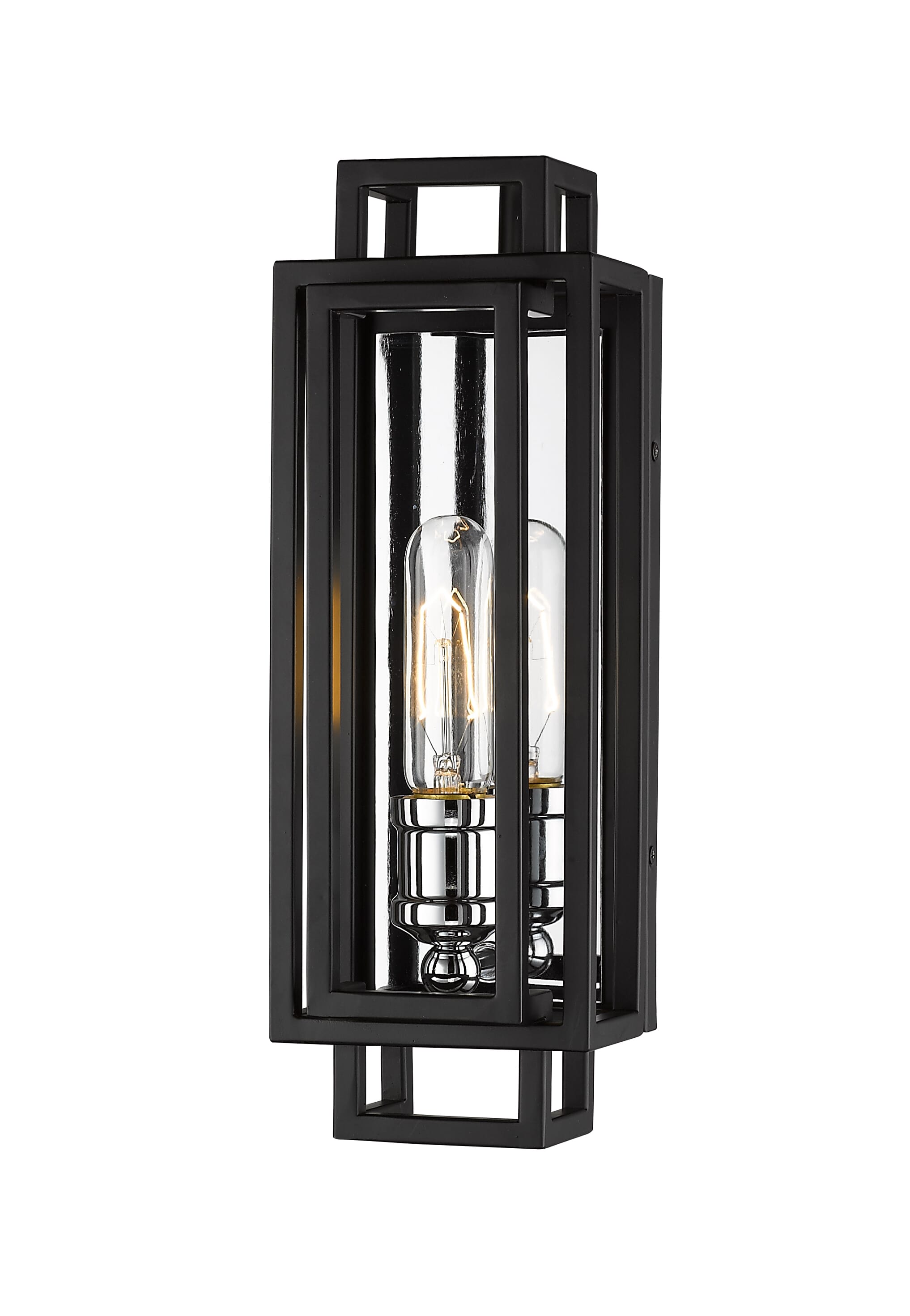 Titania 1-Light Wall Sconce In Black With Chrome