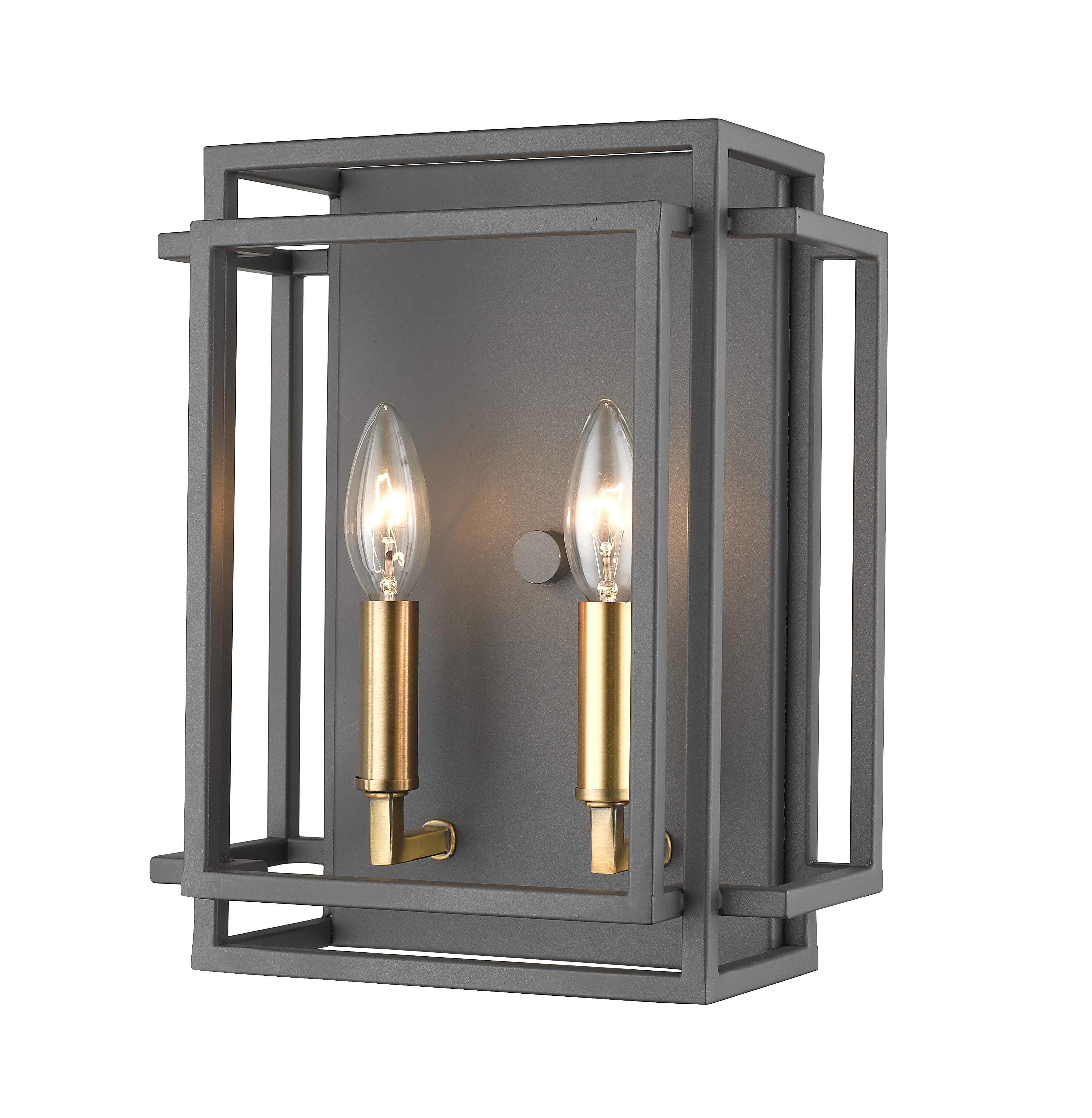 Titania 2-Light Wall Sconce In Bronze With Olde Brass