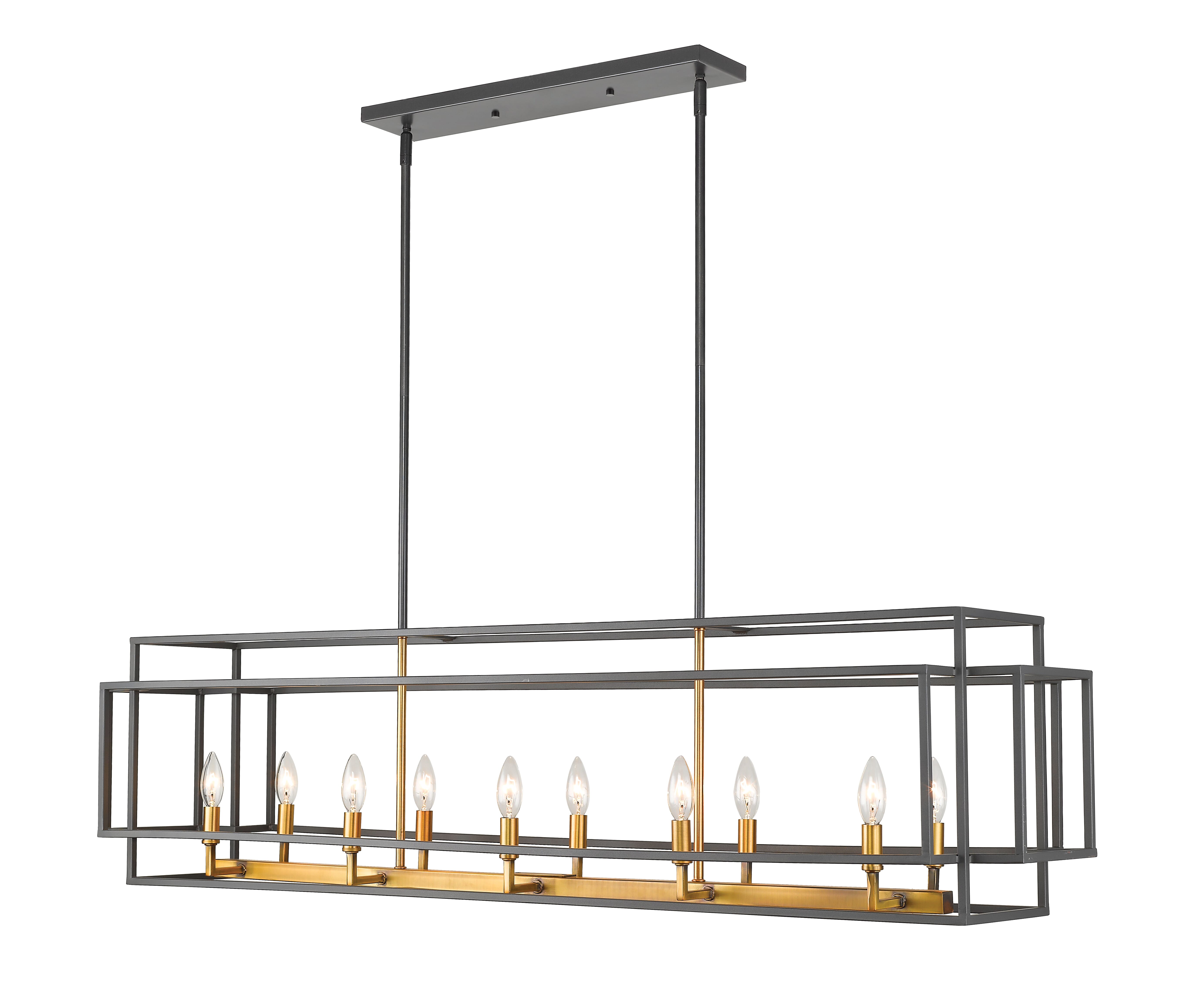 Photos - Chandelier / Lamp Titania Z-Lite  10-Light Chandelier In Bronze With Olde Brass 454-54L-BRZ-OBR 