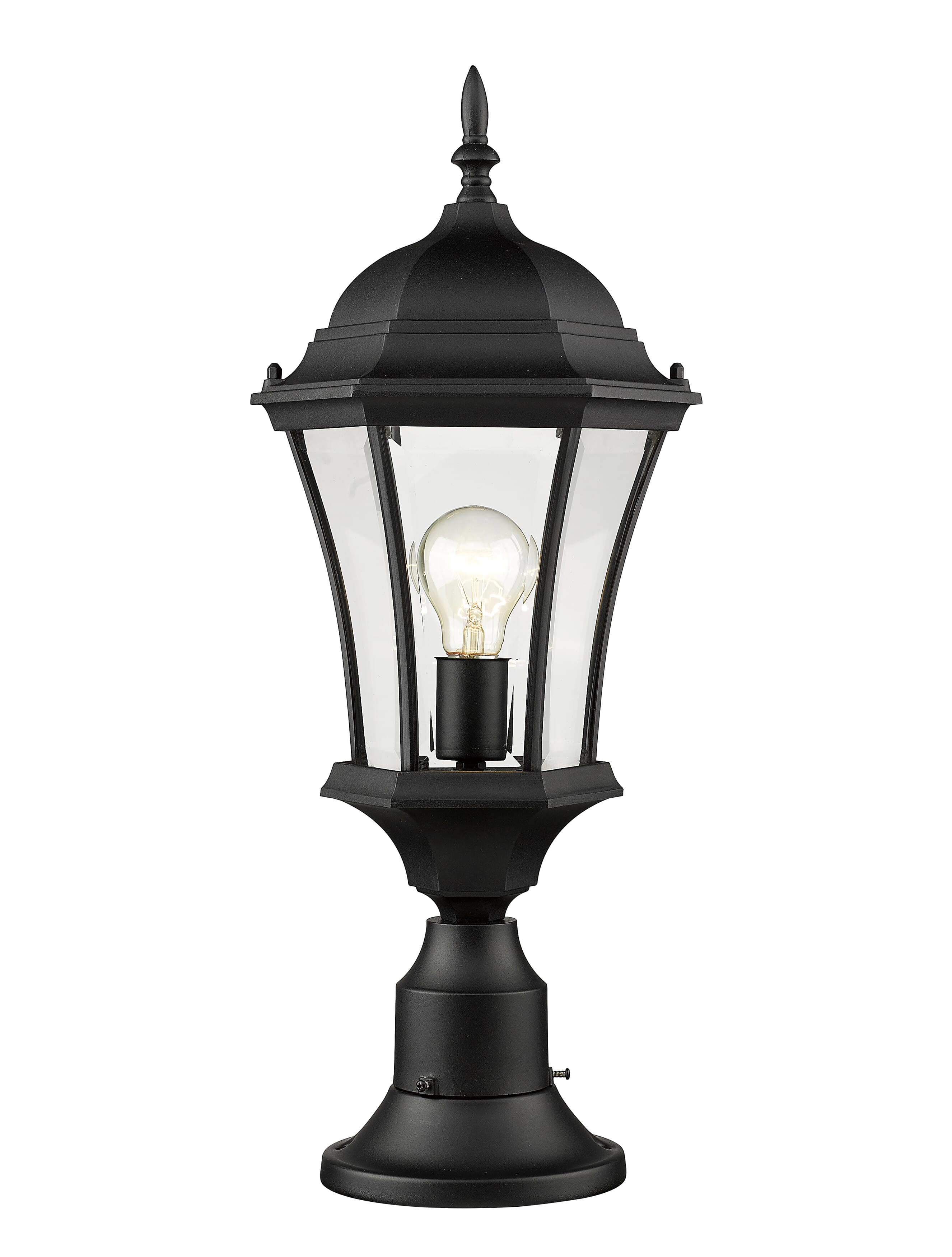 Wakefield 1-Light Outdoor Pier Mounted Fixture Light In Black