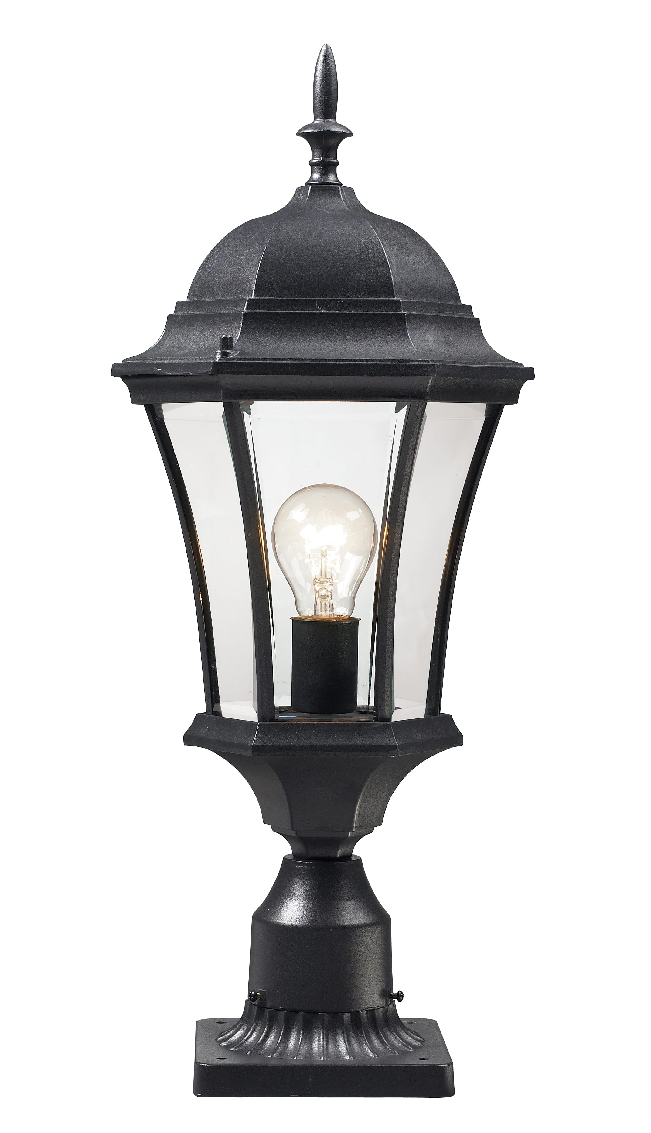 Wakefield 1-Light Outdoor Pier Mounted Fixture Light In Black