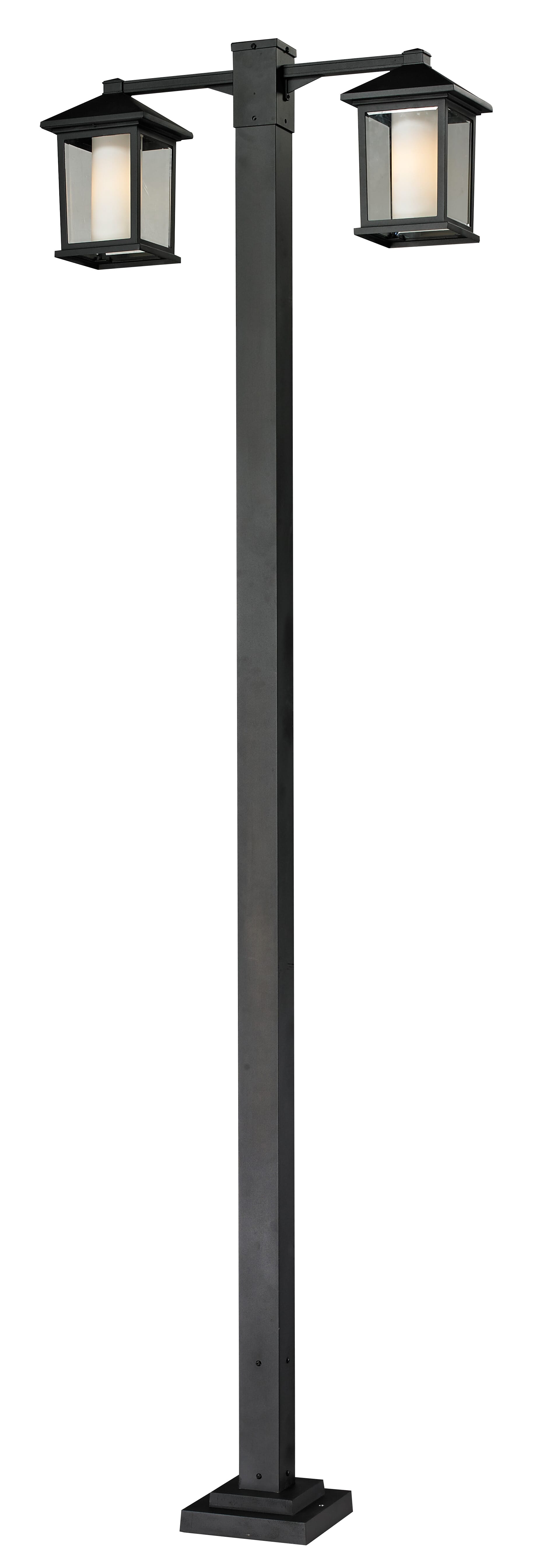 Mesa 2-Light Outdoor Post Mounted Fixture Light In Black