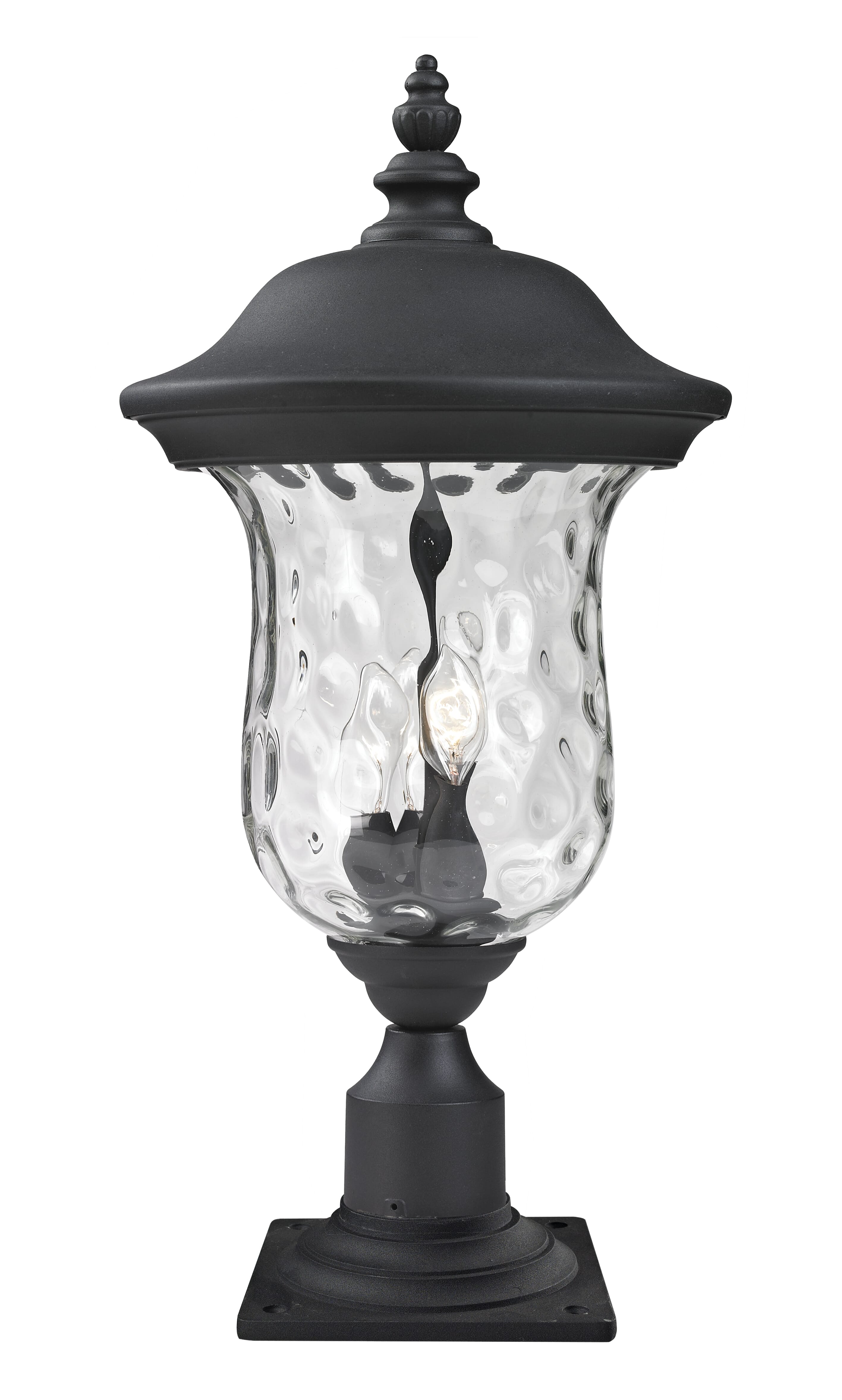 Armstrong 3-Light Outdoor Pier Mounted Fixture Light In Black