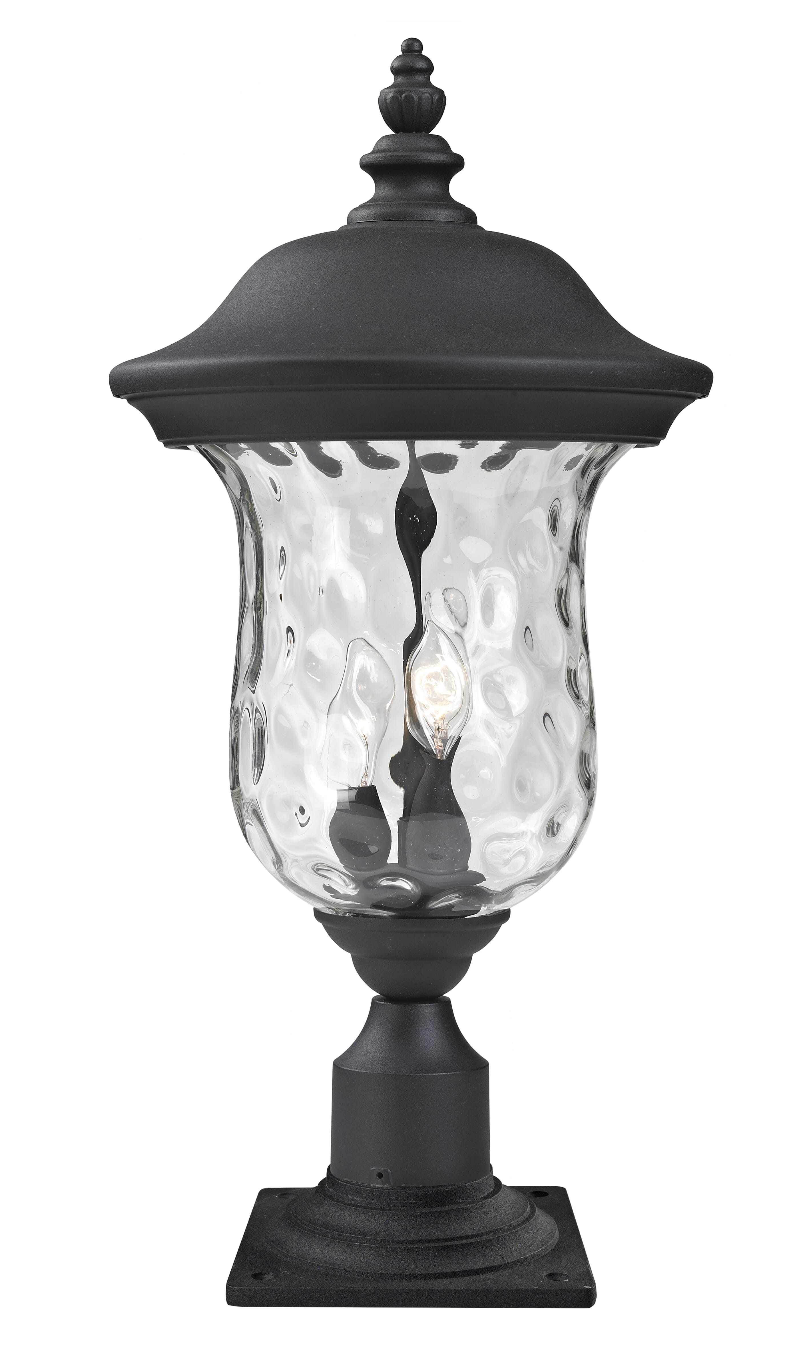 Armstrong 2-Light Outdoor Pier Mounted Fixture Light In Black
