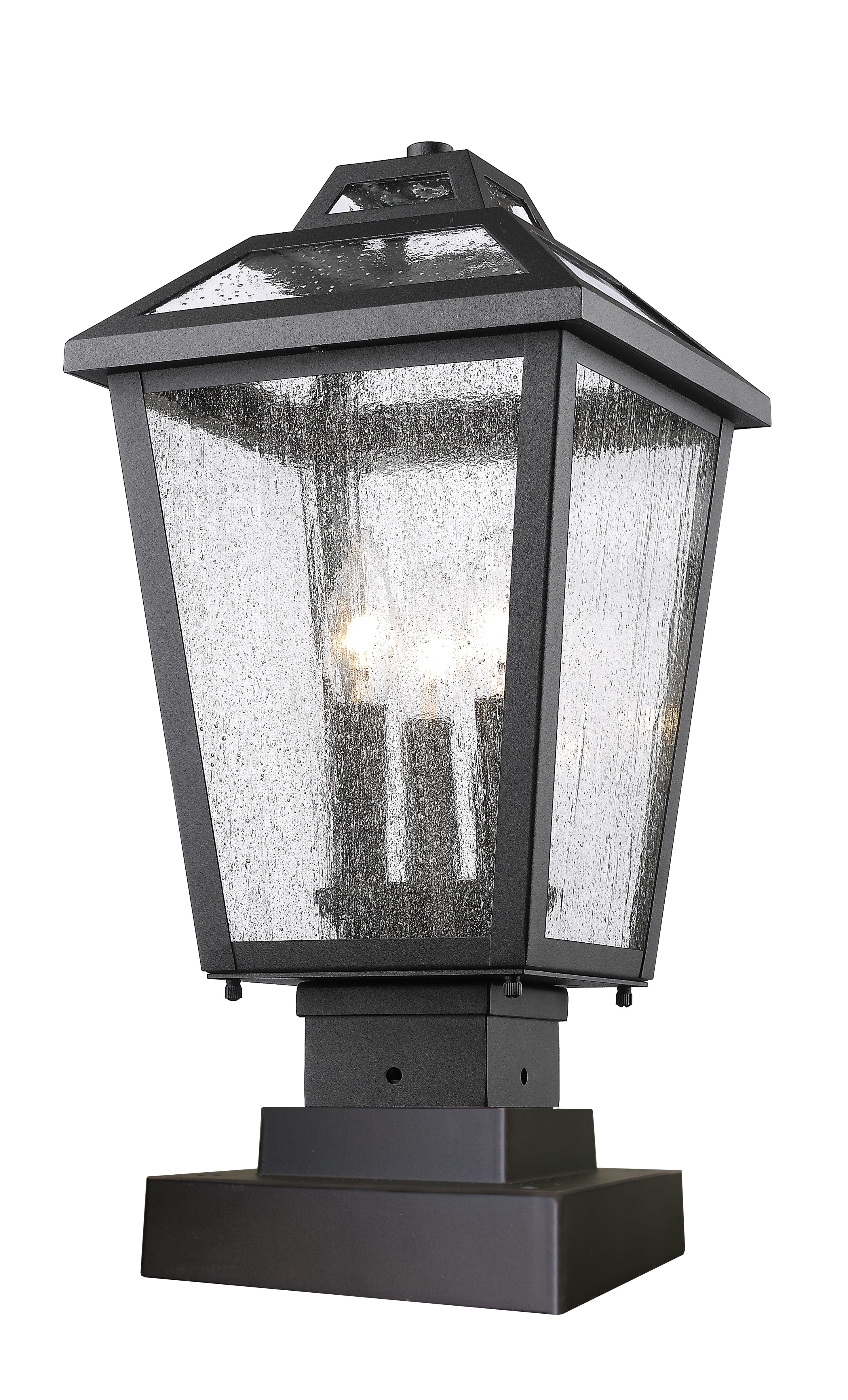 Bayland 3-Light Outdoor Pier Mounted Fixture Light In Black