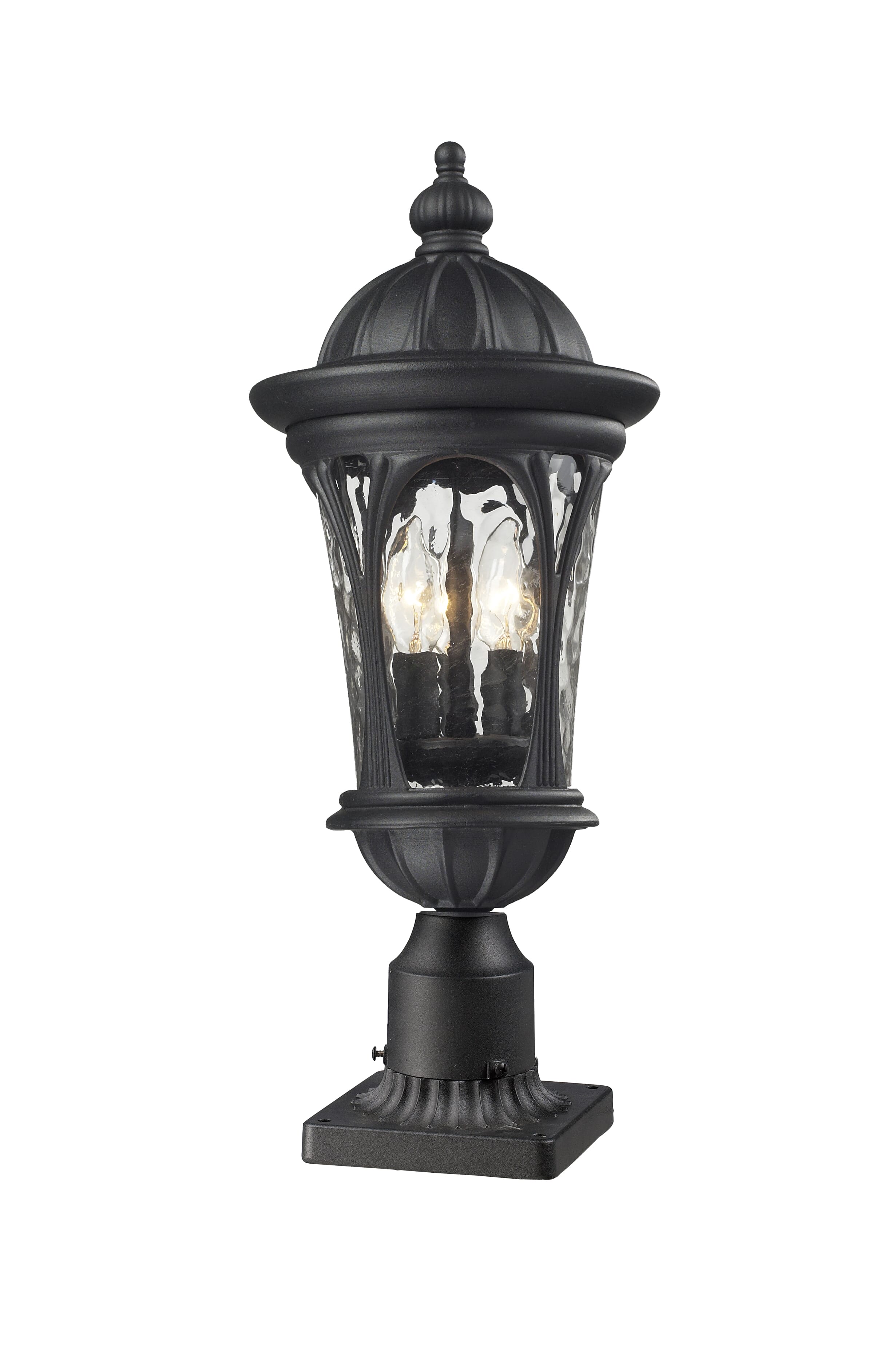 Doma 3-Light Outdoor Pier Mounted Fixture Light In Black