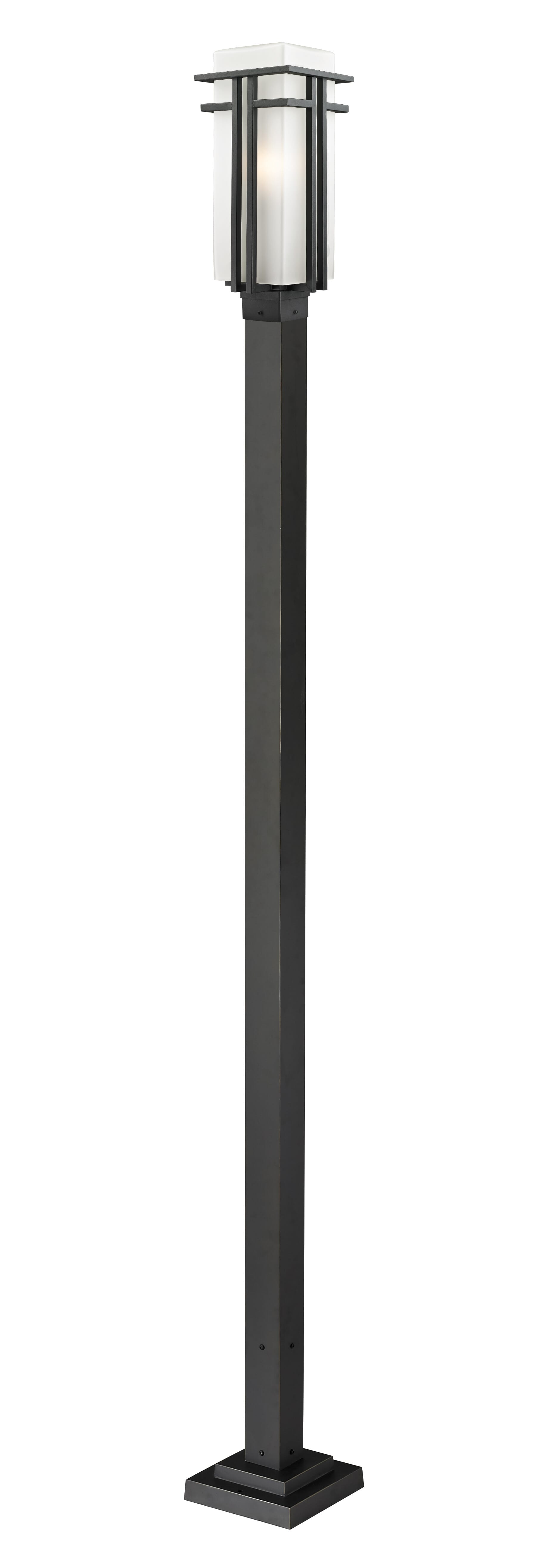 Abbey 1-Light Outdoor Post Mounted Fixture Light In Black