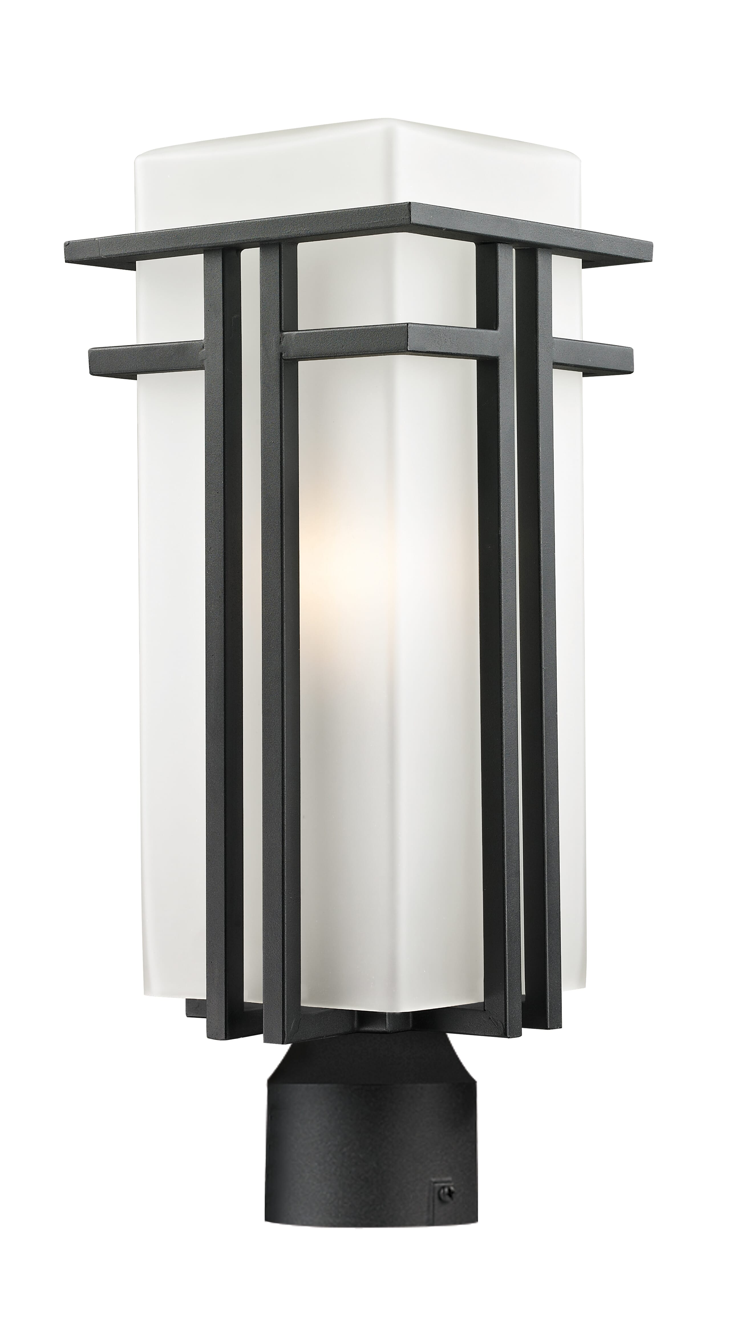 Abbey 1-Light Outdoor Post Mount Fixture Light In Black