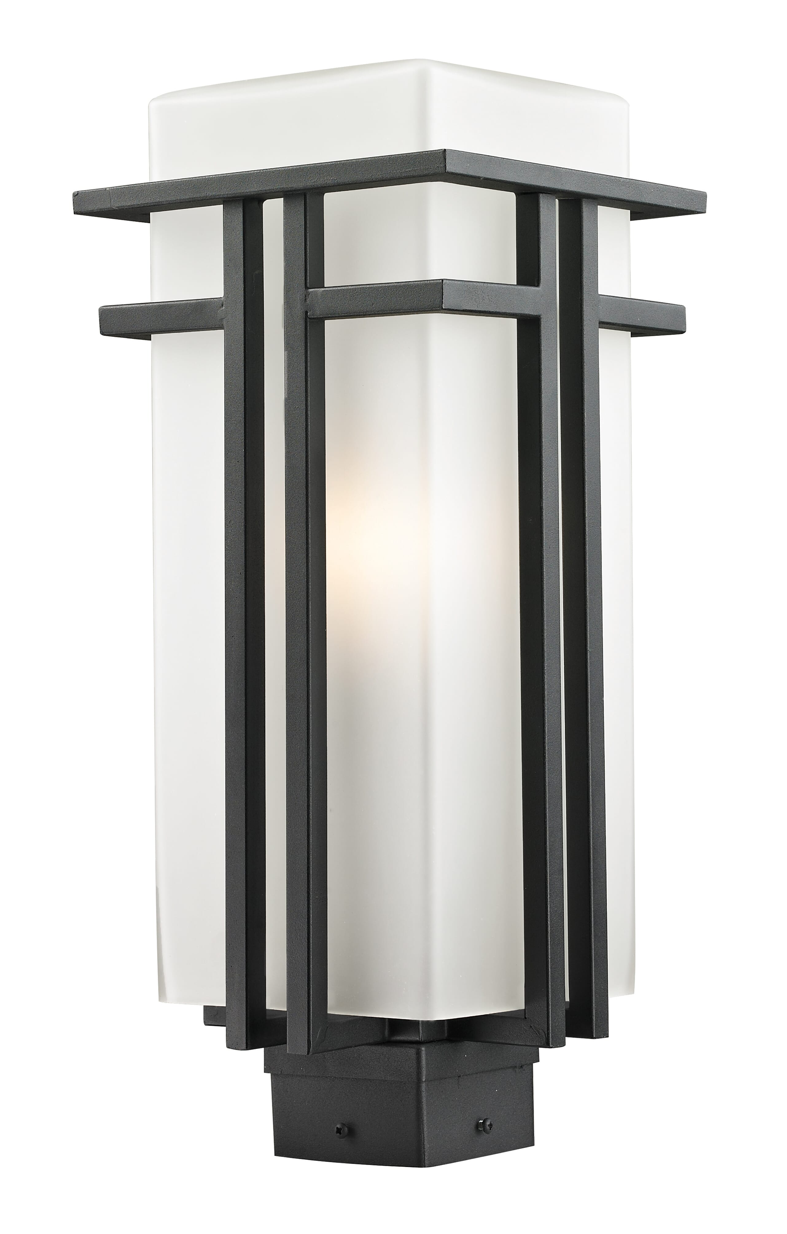 Abbey 1-Light Outdoor Post Mount Fixture Light In Black