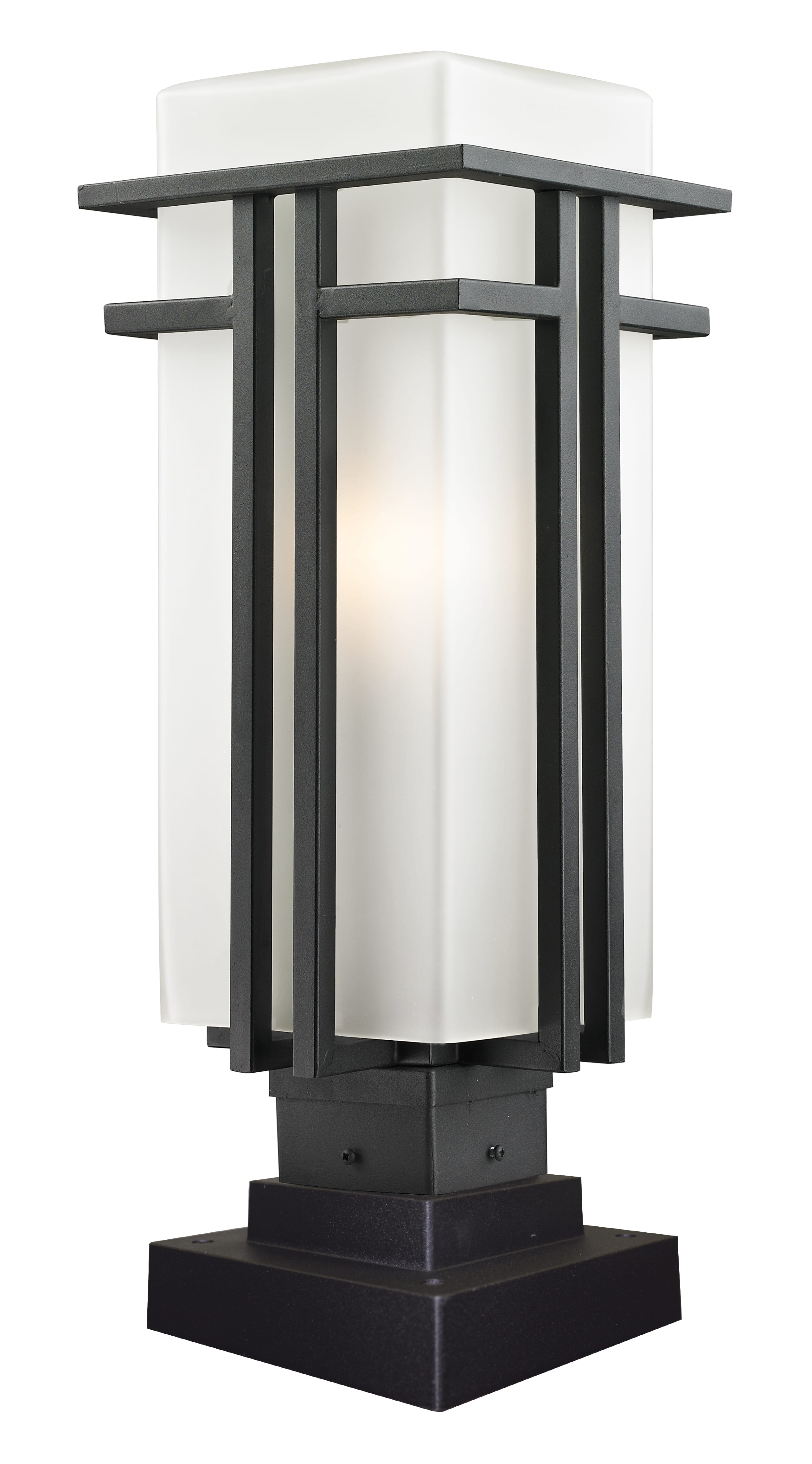 Abbey 1-Light Outdoor Pier Mounted Fixture Light In Black