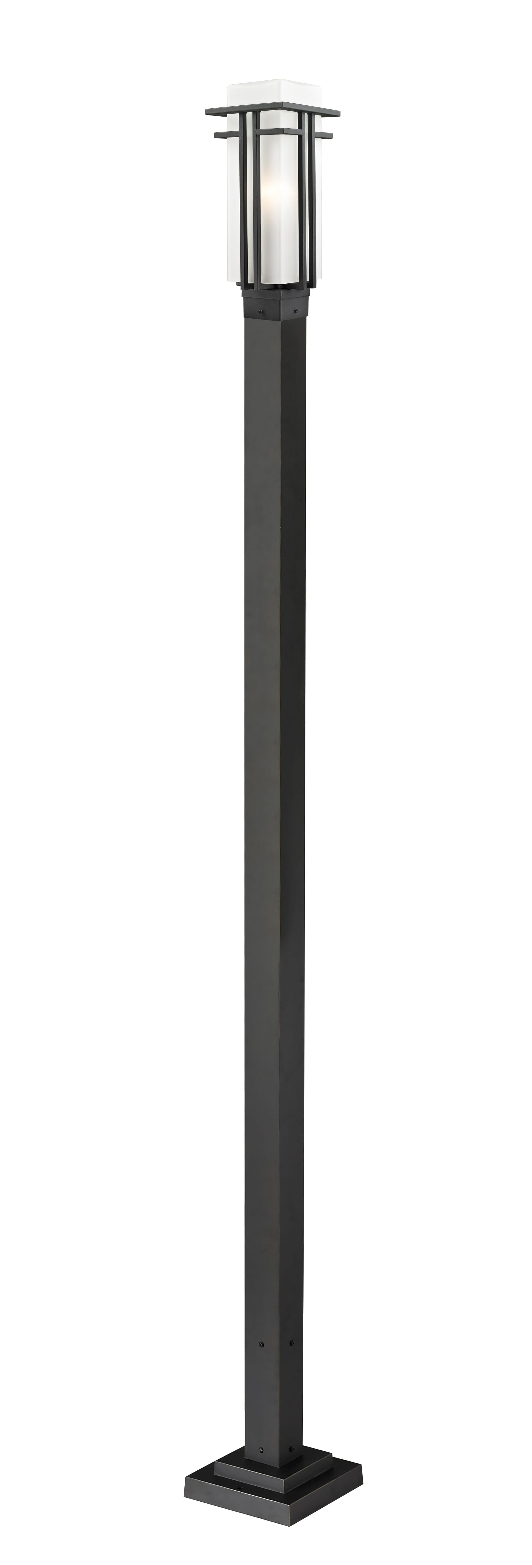 Abbey 1-Light Outdoor Post Mounted Fixture Light In Black