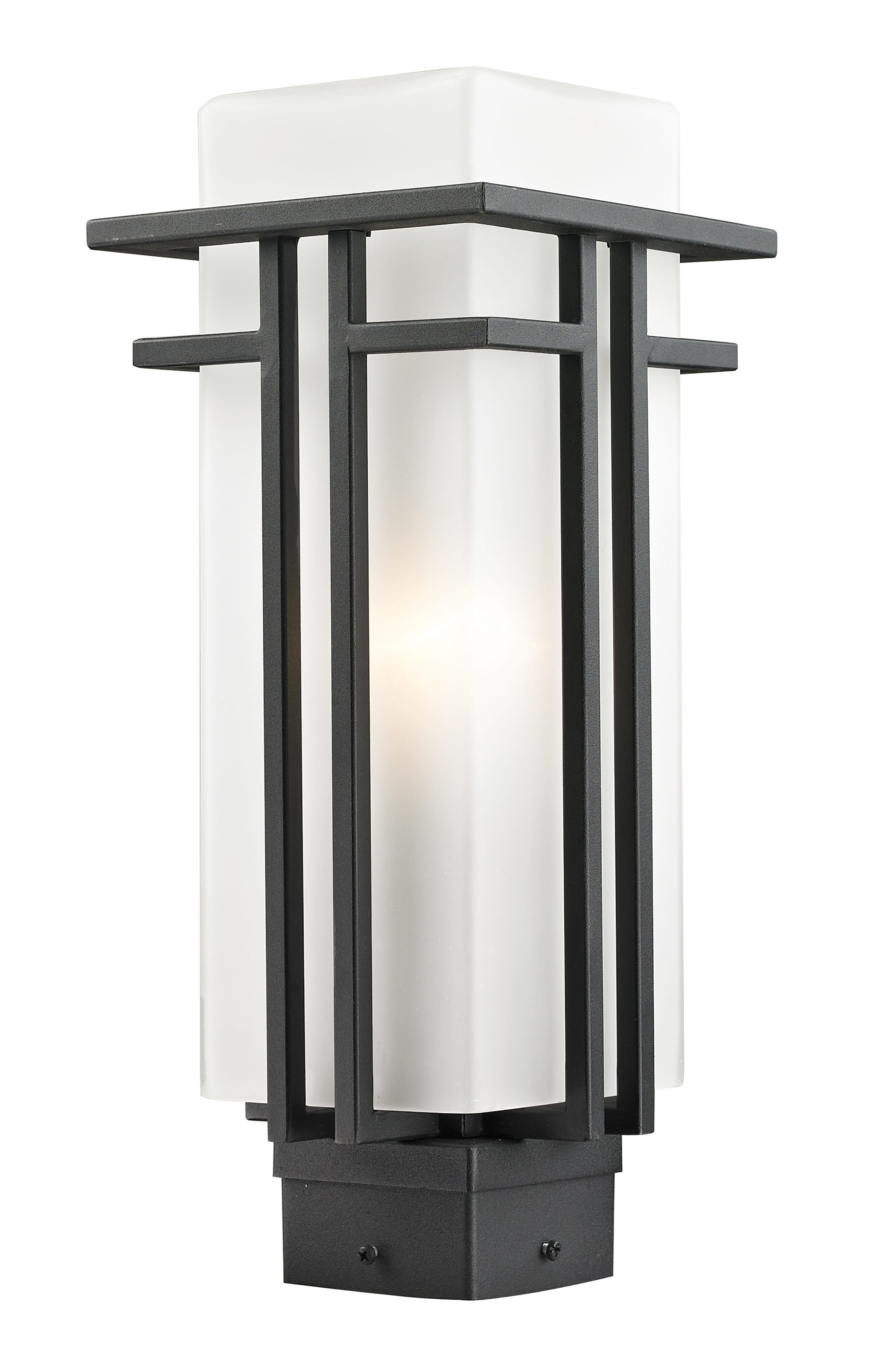 Abbey 1-Light Outdoor Post Mount Fixture Light In Black