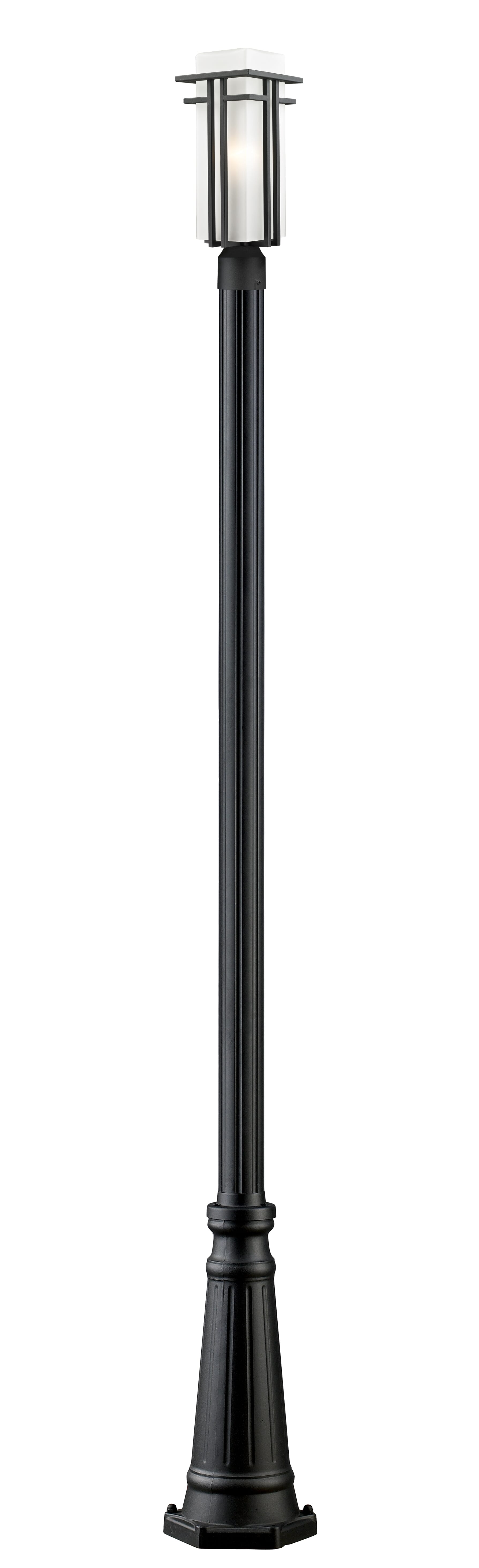 Abbey 1-Light Outdoor Post Mounted Fixture Light In Black -  Z-Lite, 549PHMR-519P-BK