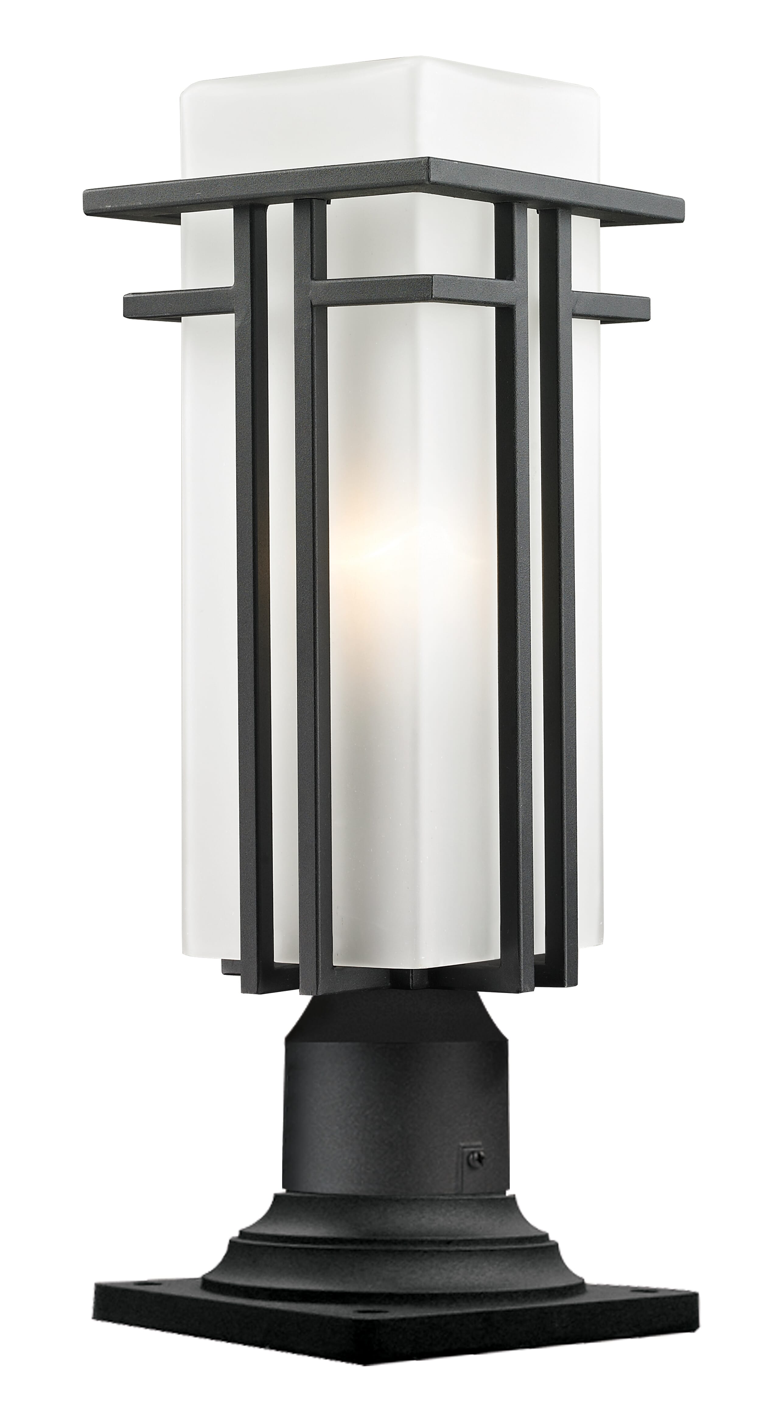 Abbey 1-Light Outdoor Pier Mounted Fixture Light In Black