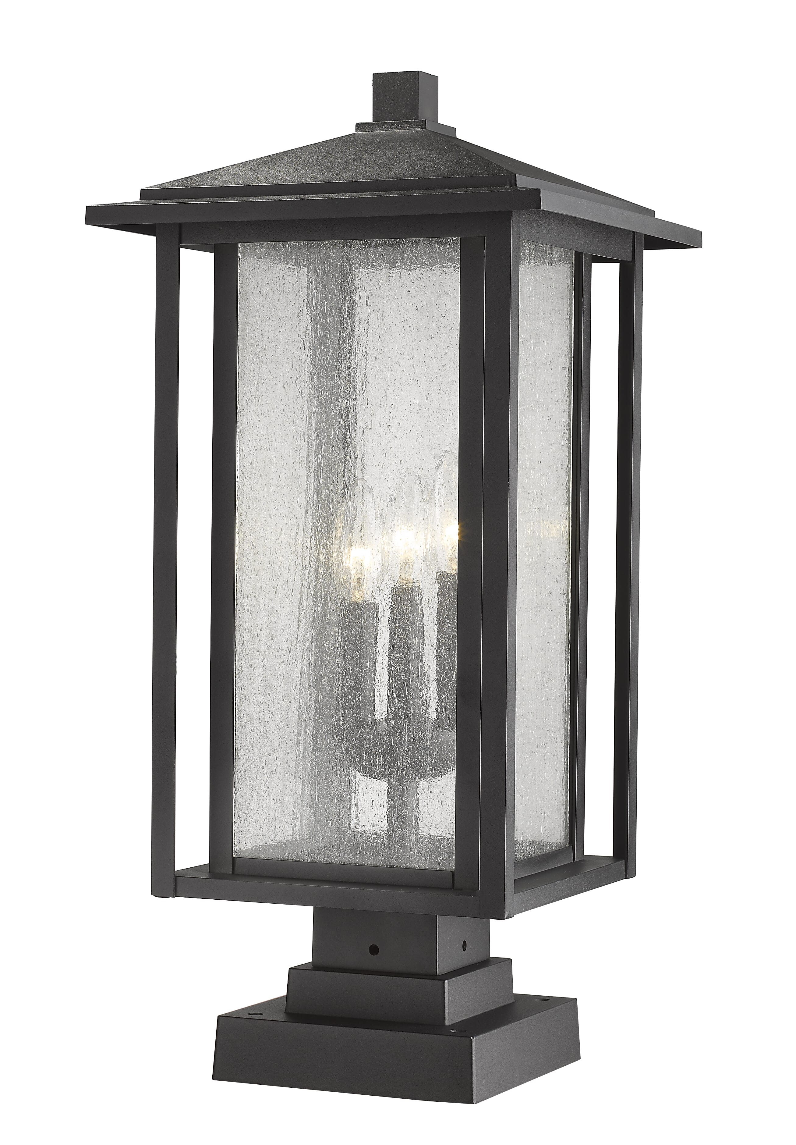 Aspen 3-Light Outdoor Pier Mounted Fixture Light In Black