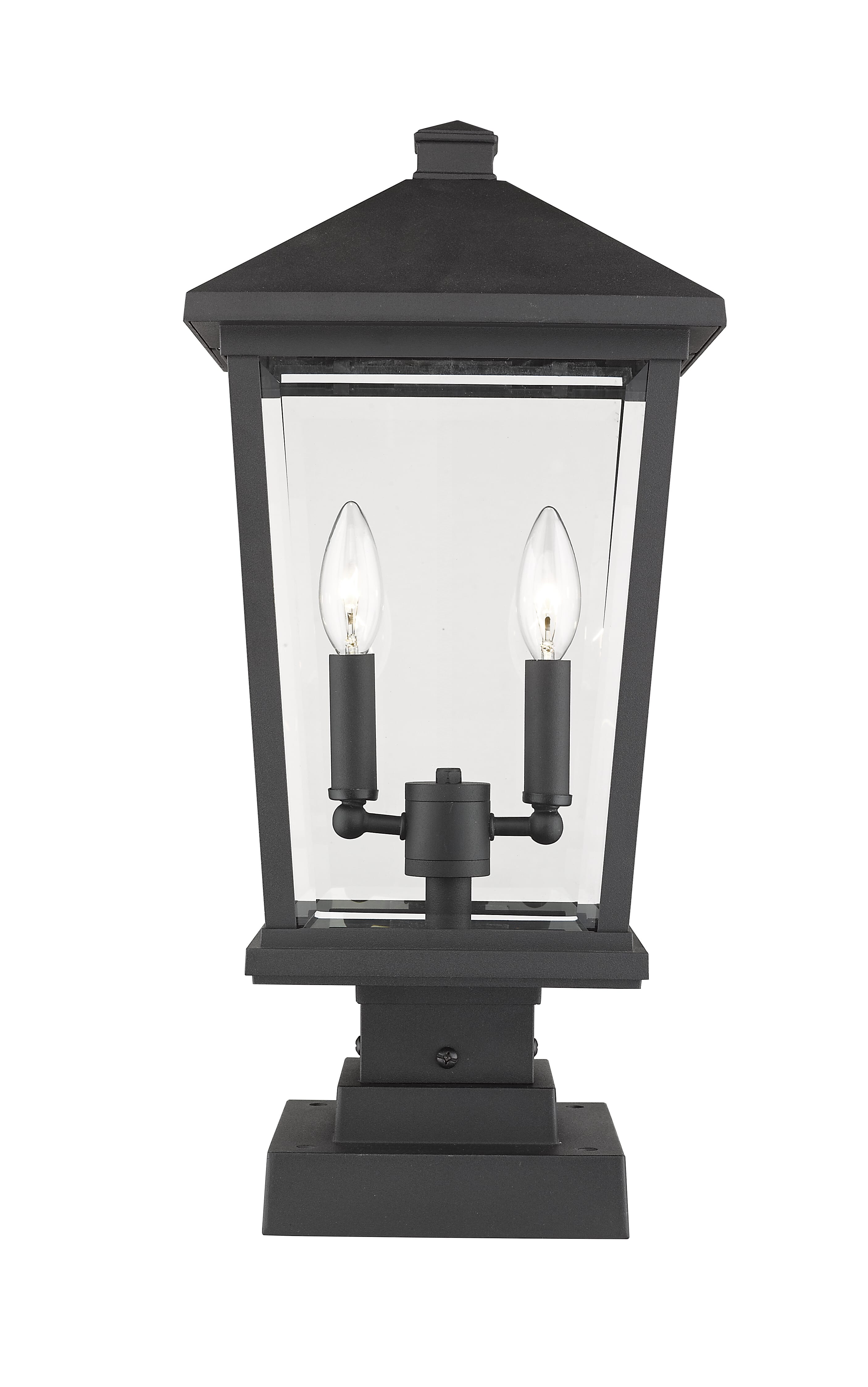 Beacon 2-Light Outdoor Pier Mounted Fixture Light In Black