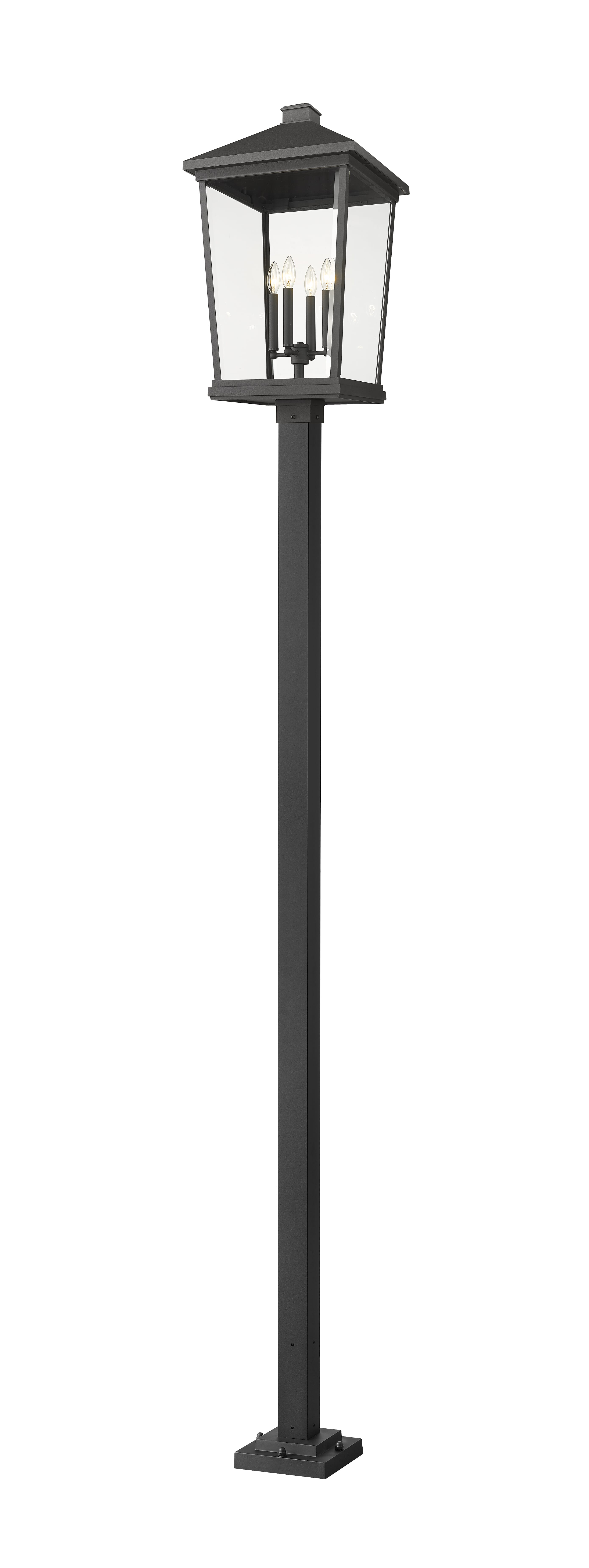 Beacon 4-Light Outdoor Post Mounted Fixture Light In Black -  Z-Lite, 568PHXXLS-536P-BK