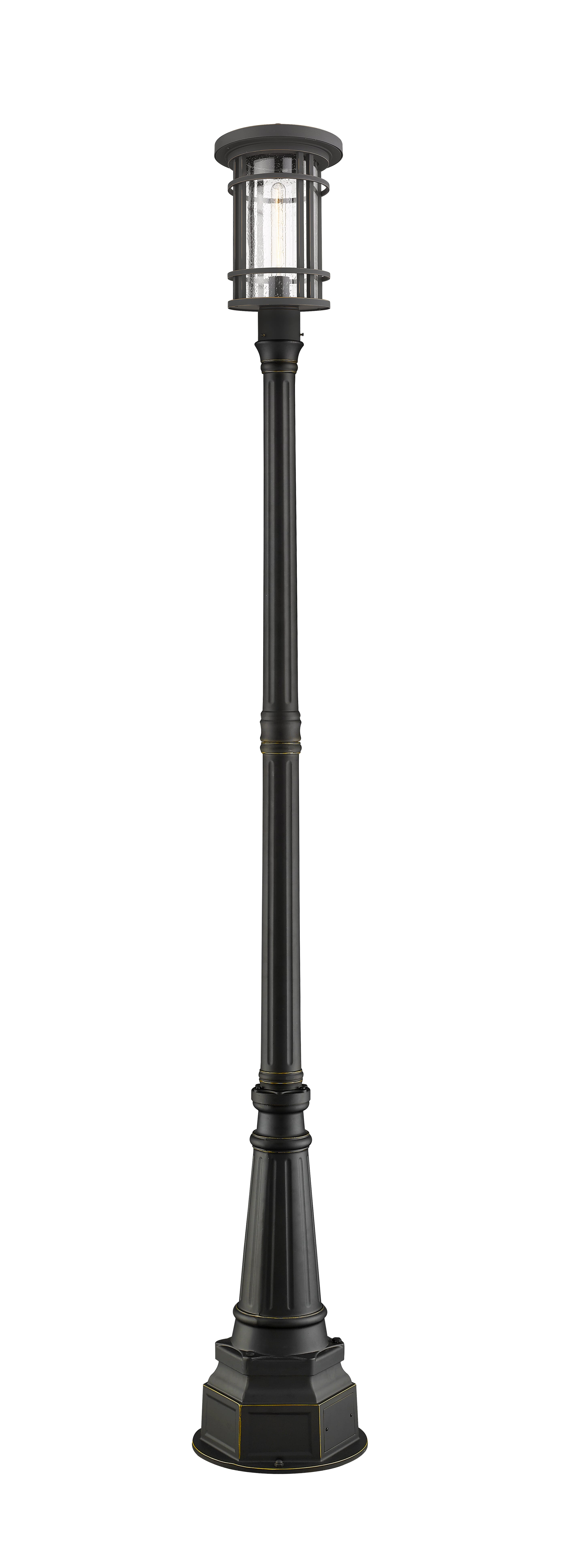 Photos - Chandelier / Lamp Jordan Z-Lite  1-Light Outdoor Post Mounted Fixture Light In Oil Rubbed Bronze 570PHB-564P-ORB 