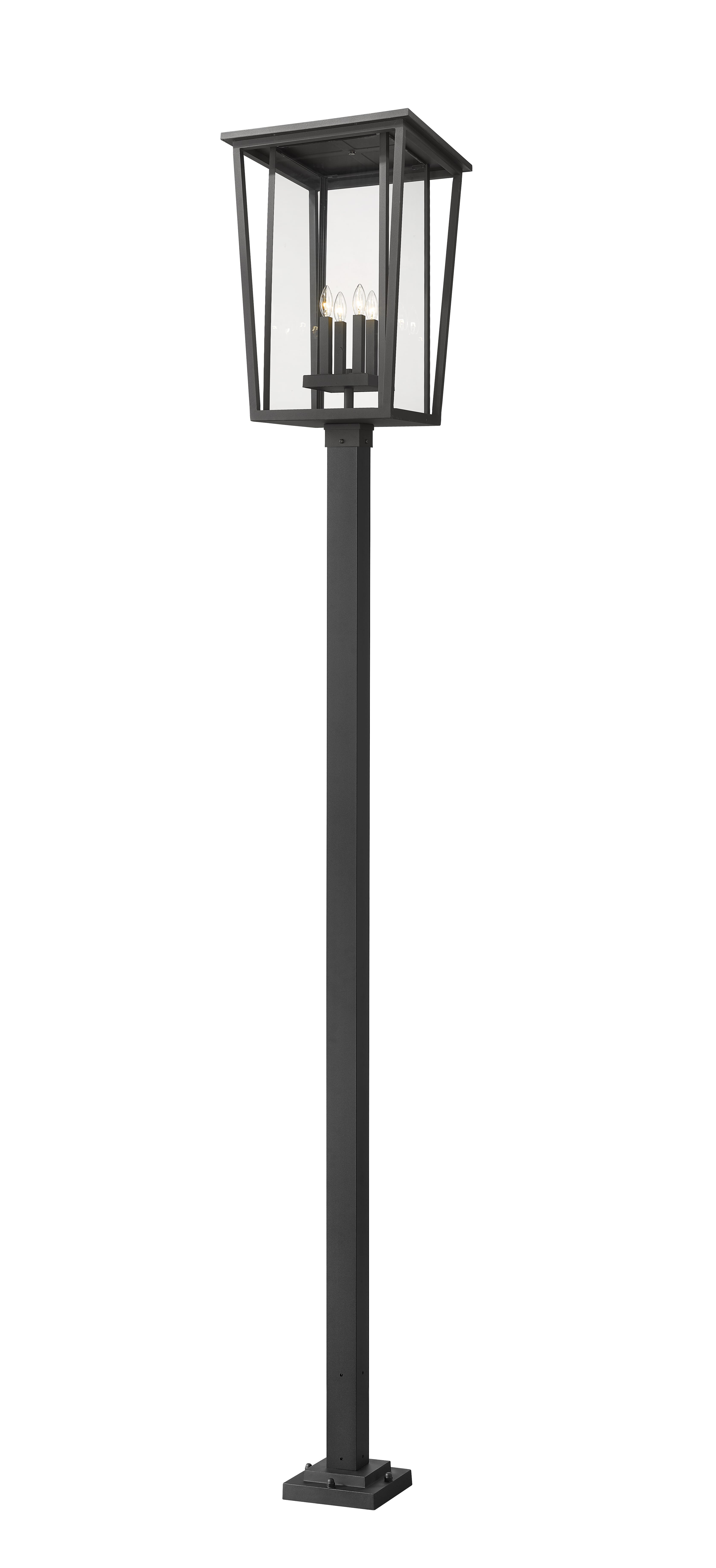 Seoul 4-Light Outdoor Post Mounted Fixture Light In Black