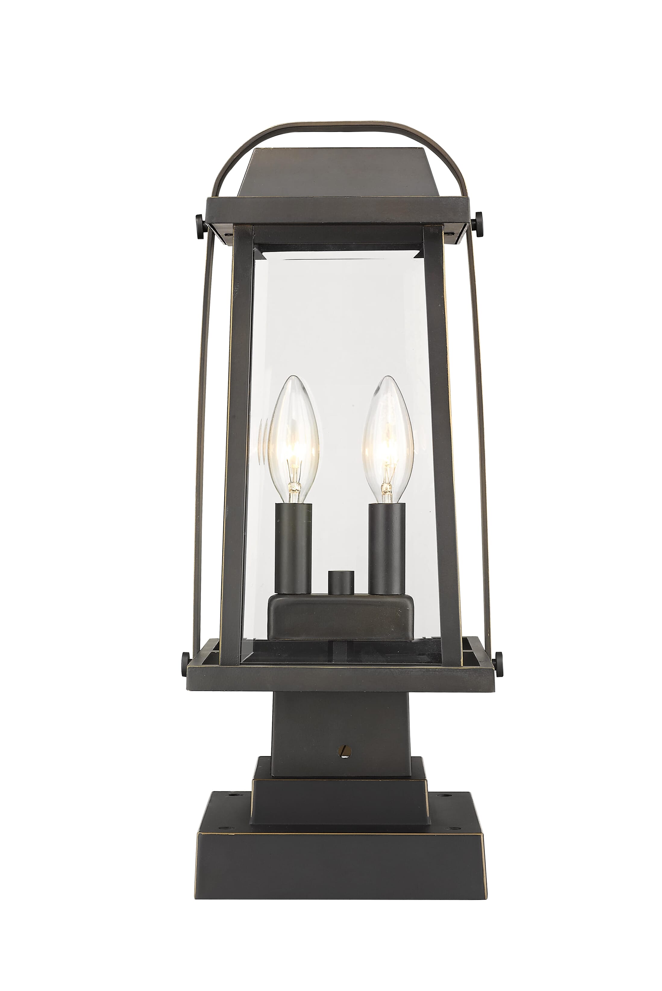 Millworks 2-Light Outdoor Pier Mounted Fixture Light In Oil Rubbed Bronze