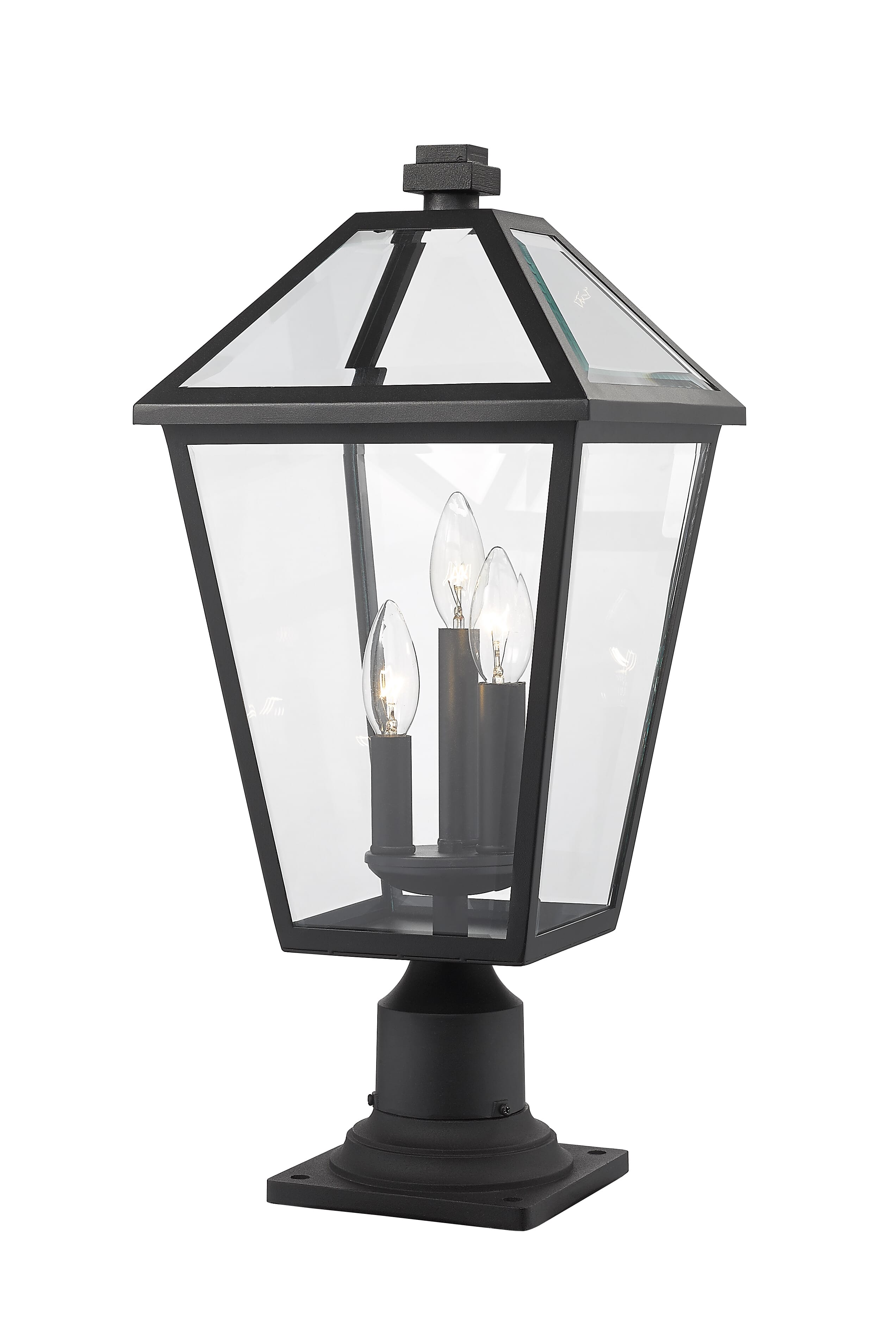 Talbot 3-Light Outdoor Pier Mounted Fixture Light In Black