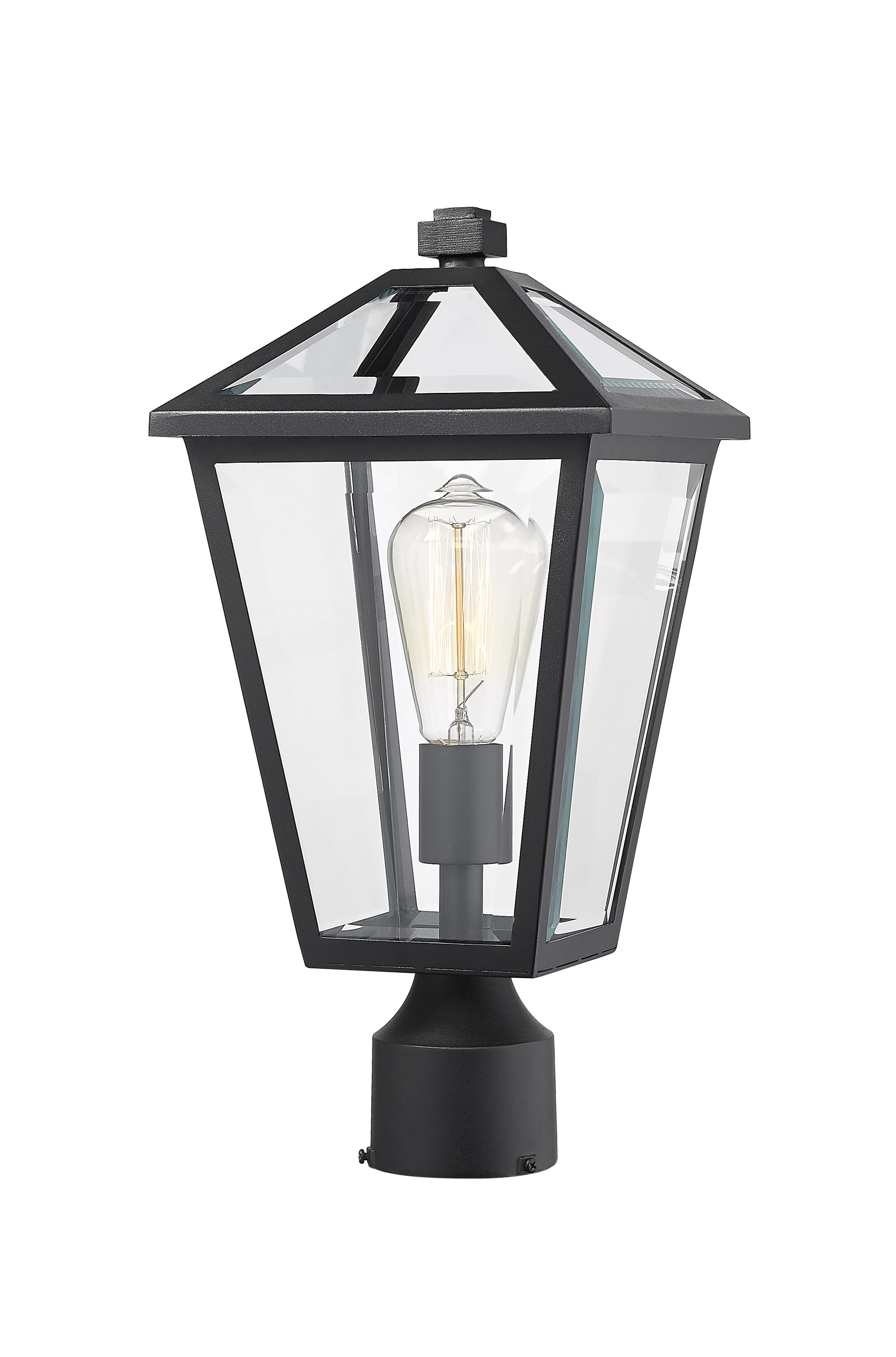 Photos - Chandelier / Lamp Talbot Torro Z-Lite Talbot 1-Light Outdoor Post Mount Fixture Light In Black 579PHMR-BK 