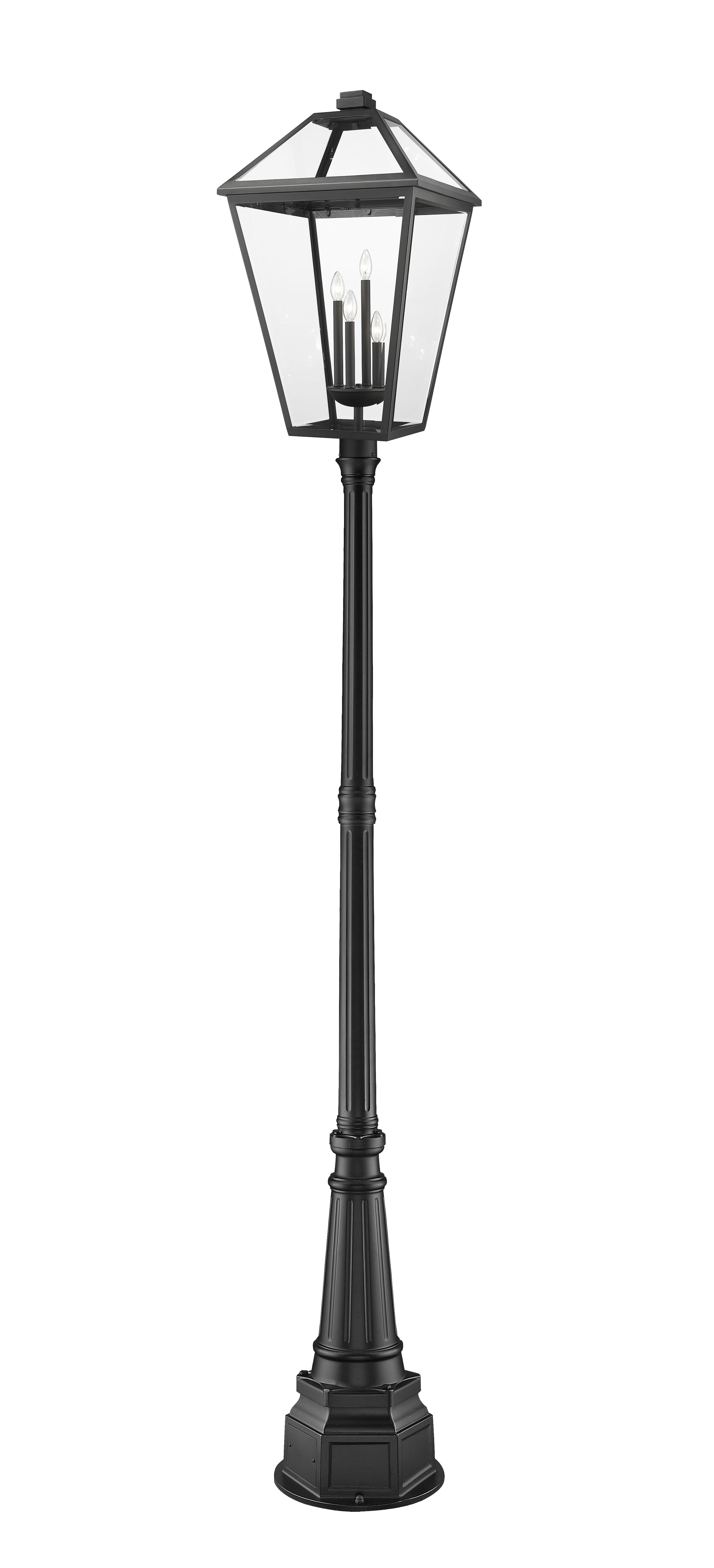 Photos - Chandelier / Lamp Talbot Torro Z-Lite Talbot 4-Light Outdoor Post Mounted Fixture Light In Black 579PHXLXR-564P-BK