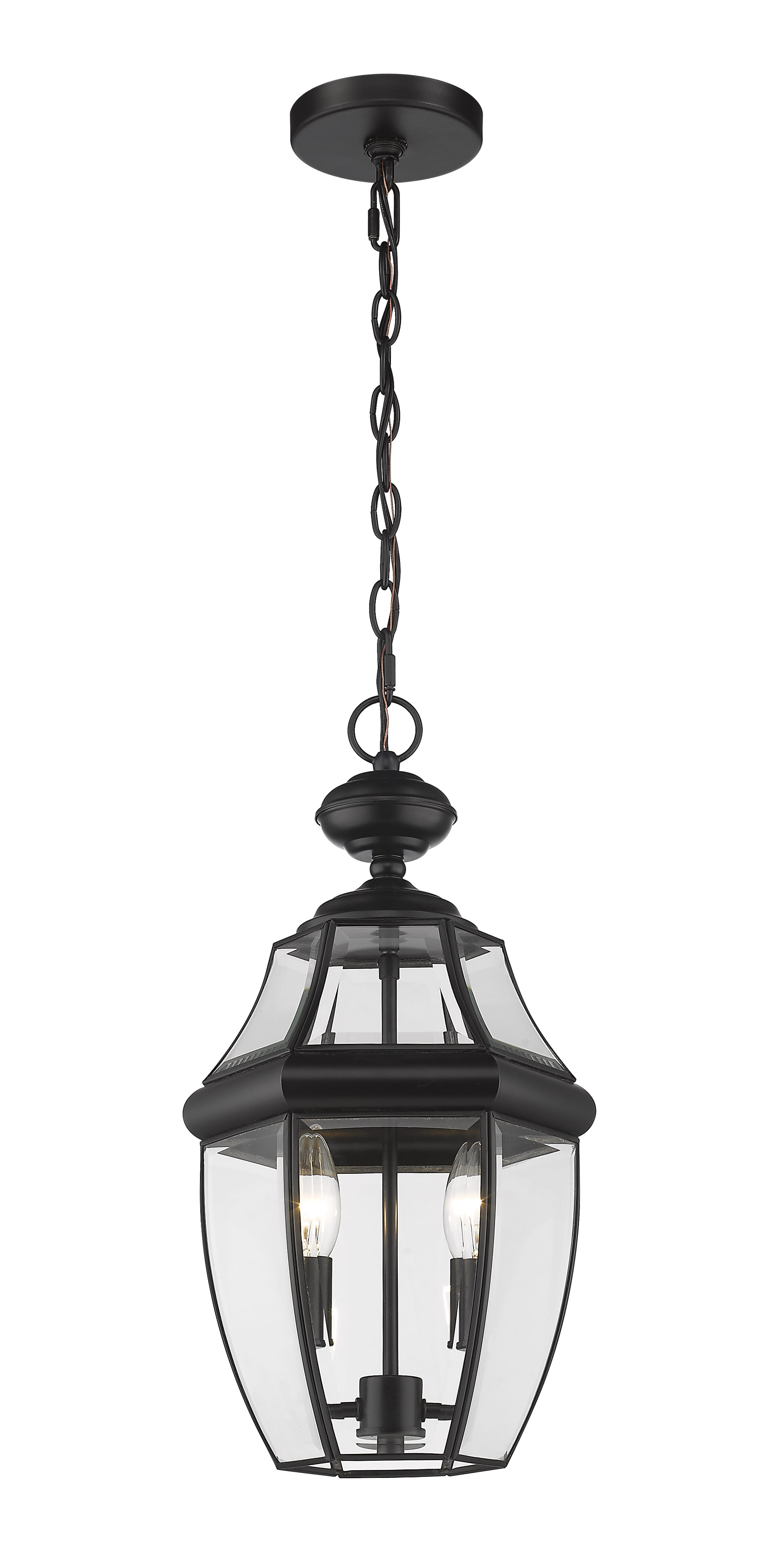 Westover 2-Light Outdoor Chain Mount Ceiling Fixture Light In Black